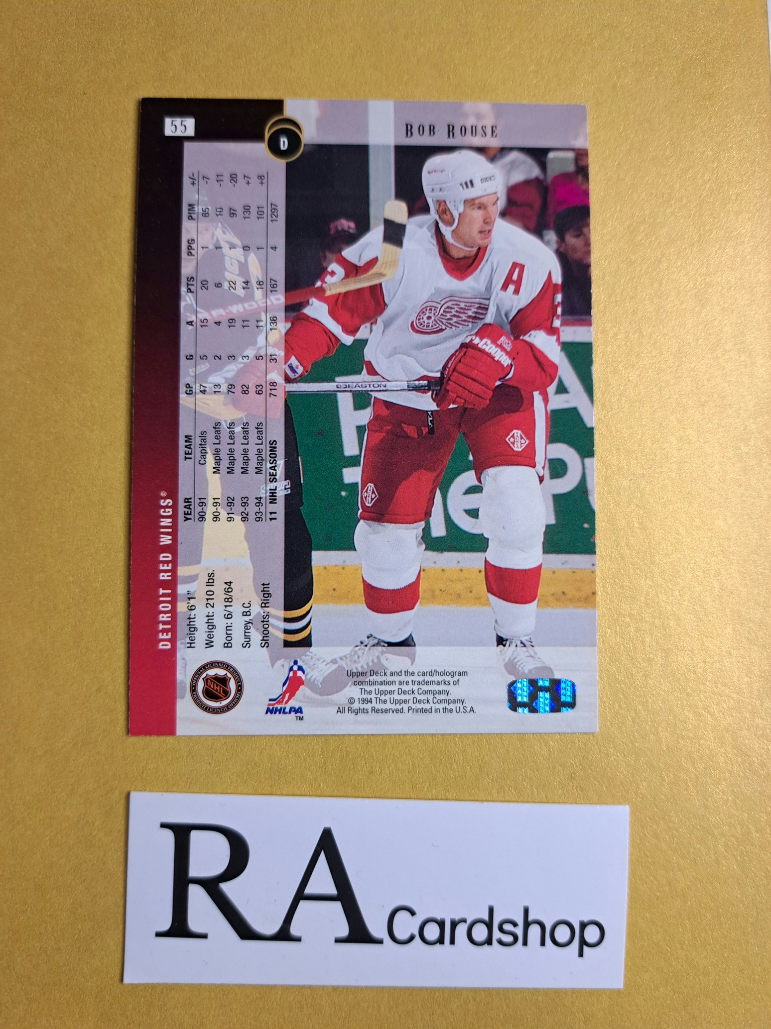 Rob Rouse (1) 94-95 Upper Deck #55 NHL Hockey