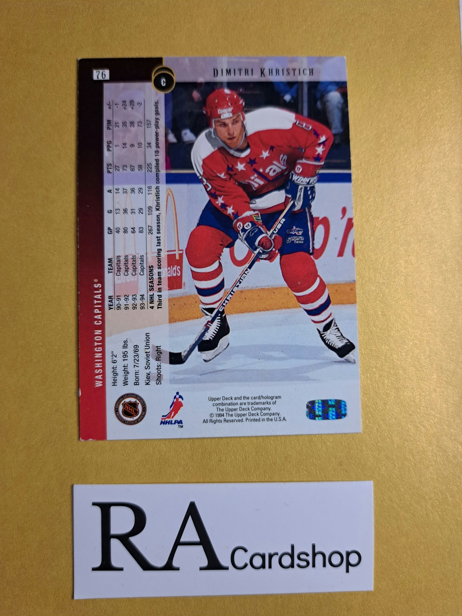 Dimitri Khristich (2) 94-95 Upper Deck #76 NHL Hockey