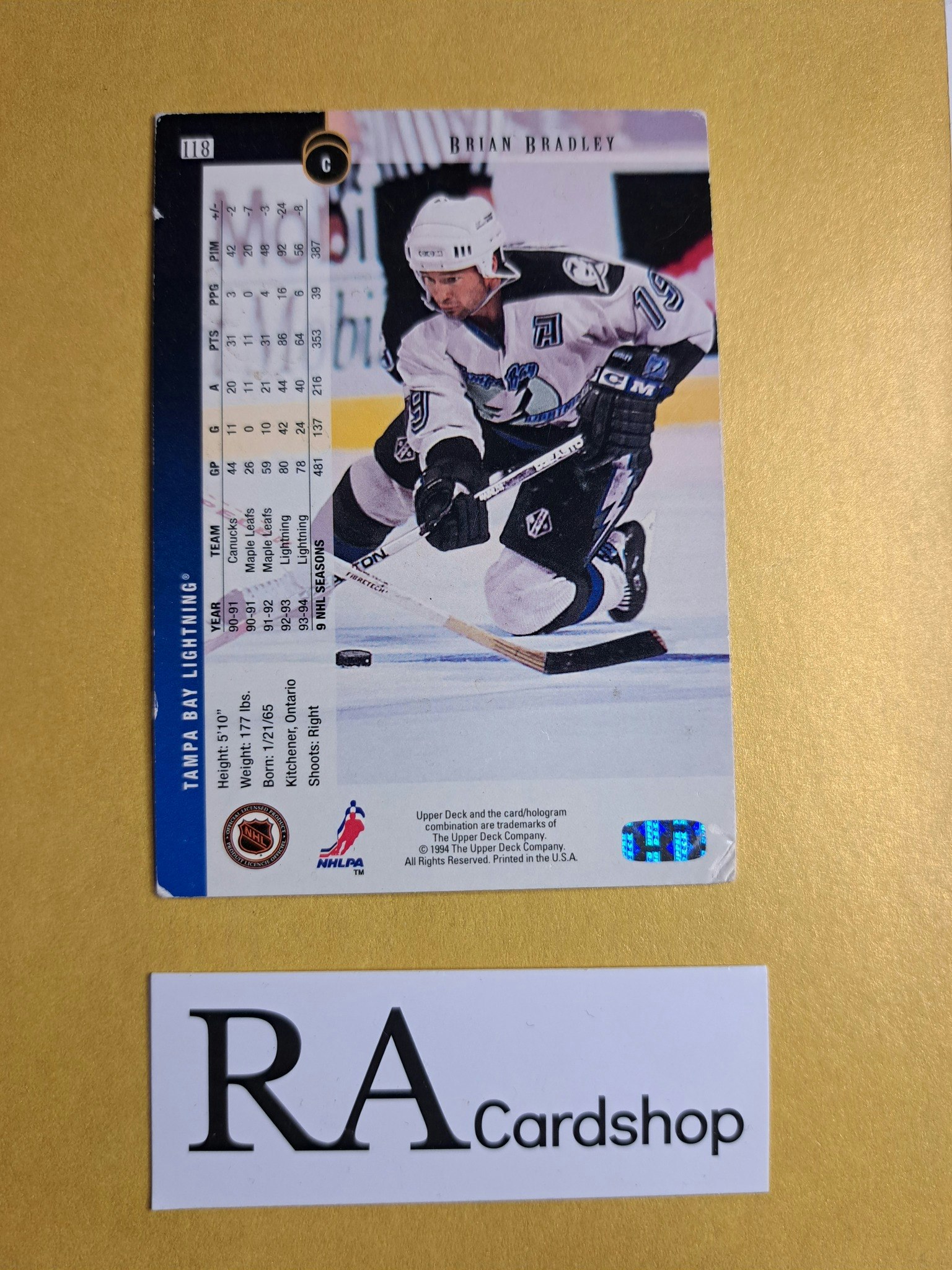 Brian Bradley 94-95 Upper Deck #118 NHL Hockey