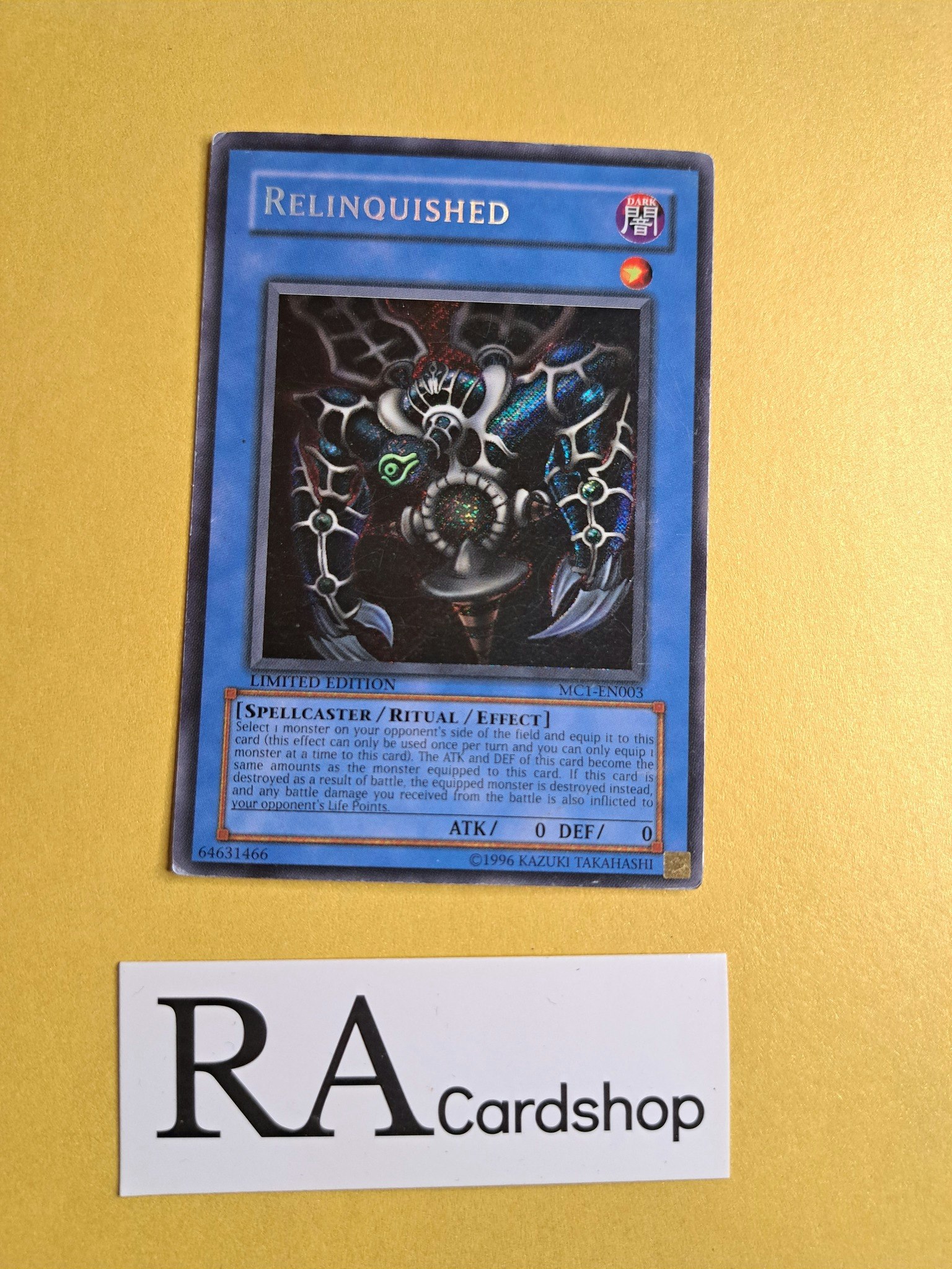 Relinquished Secret Rare LIMITED EDITION MC1-EN003 Master Collection Volume 1 MC1 Yu-Gi-Oh