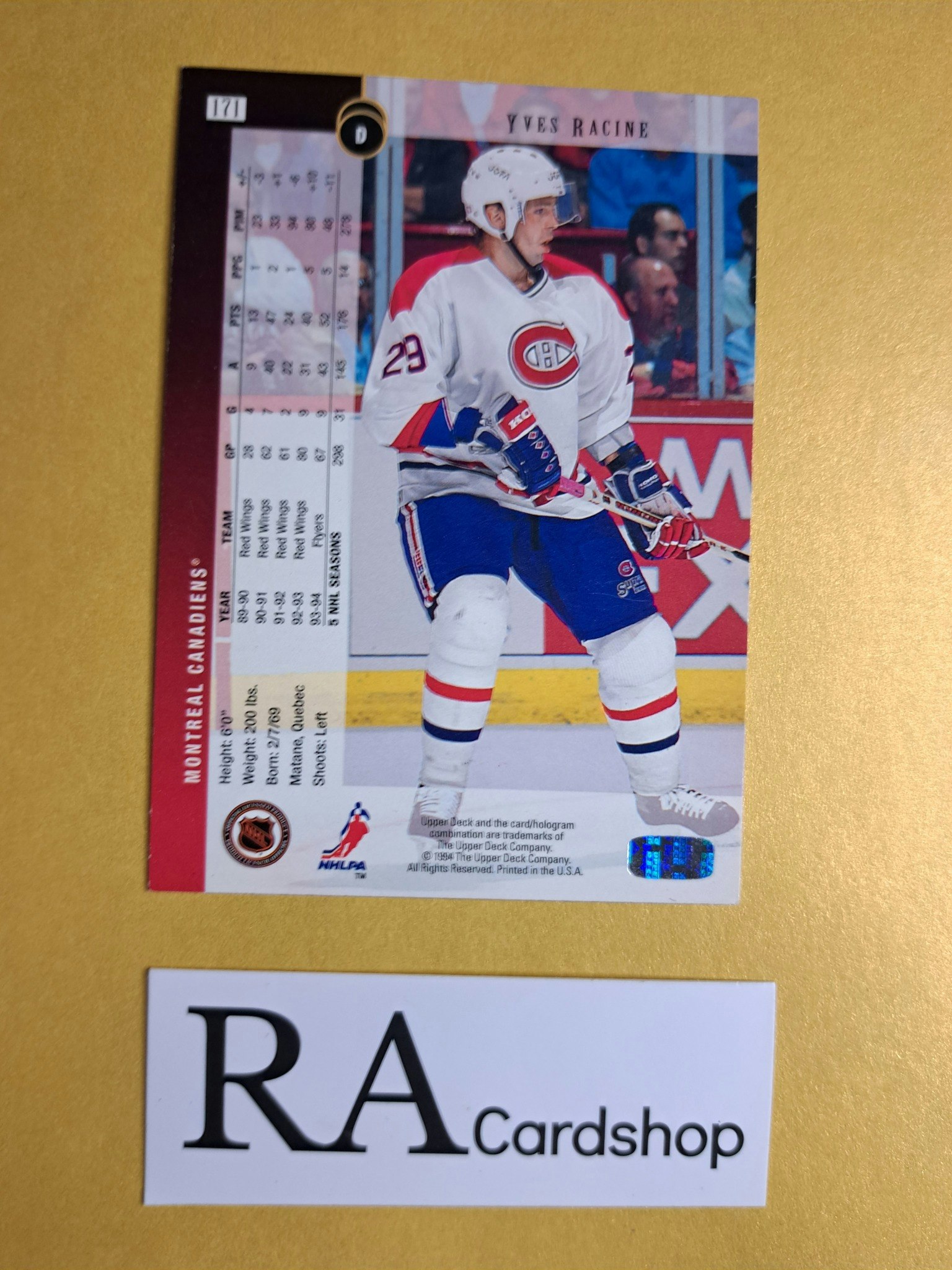 Yves Racine 94-95 Upper Deck #171 NHL Hockey