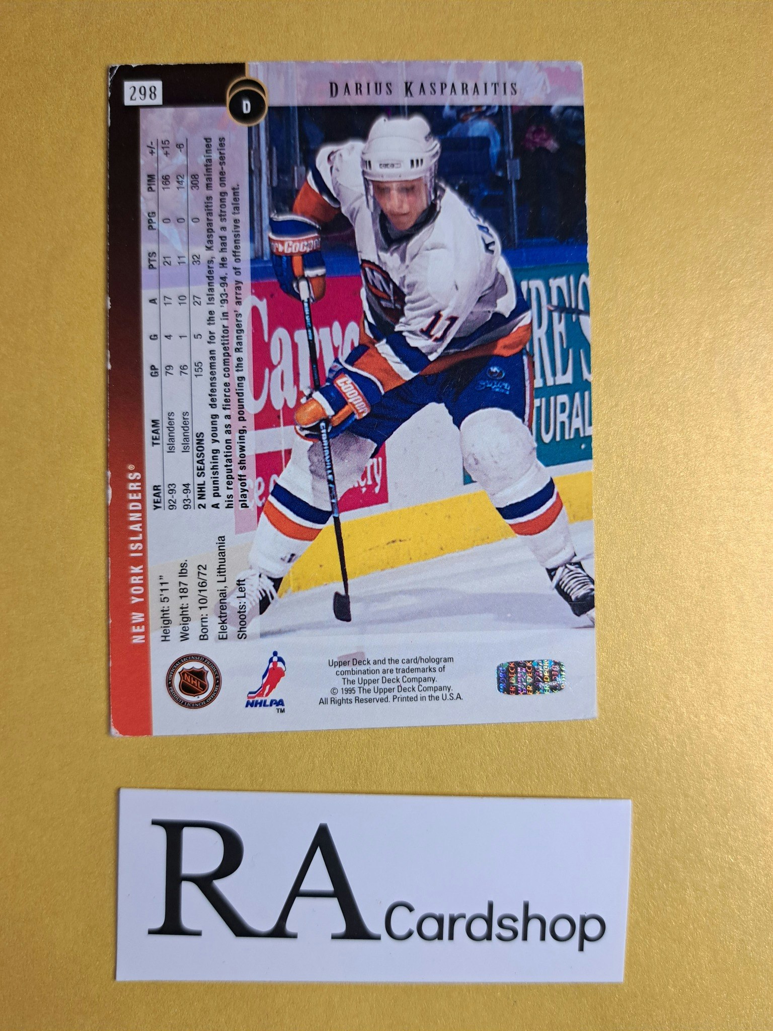 Darius Kasparaitis 94-95 Upper Deck #298 NHL Hockey