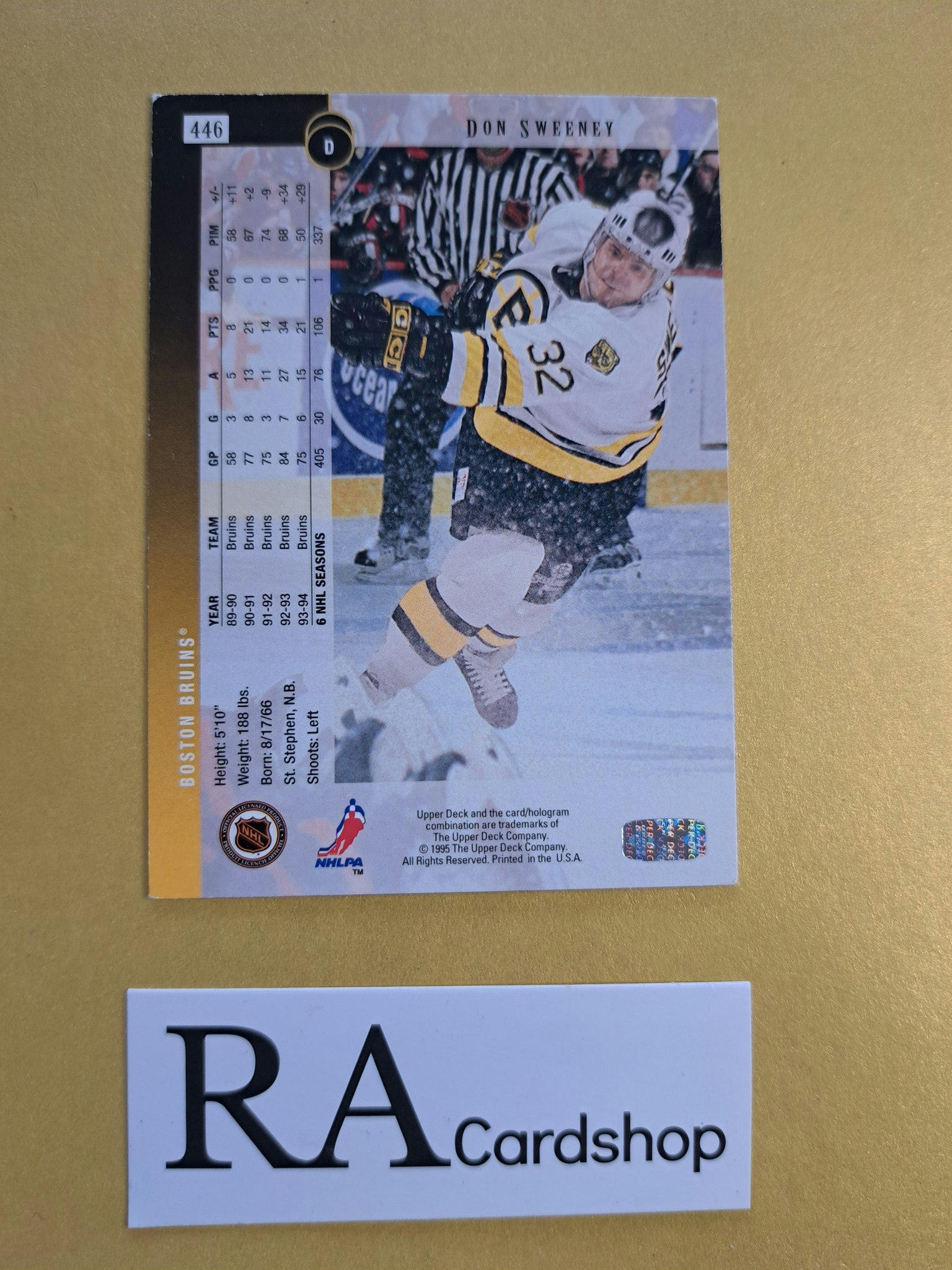 Don Sweeney 94-95 Upper Deck #446 NHL Hockey