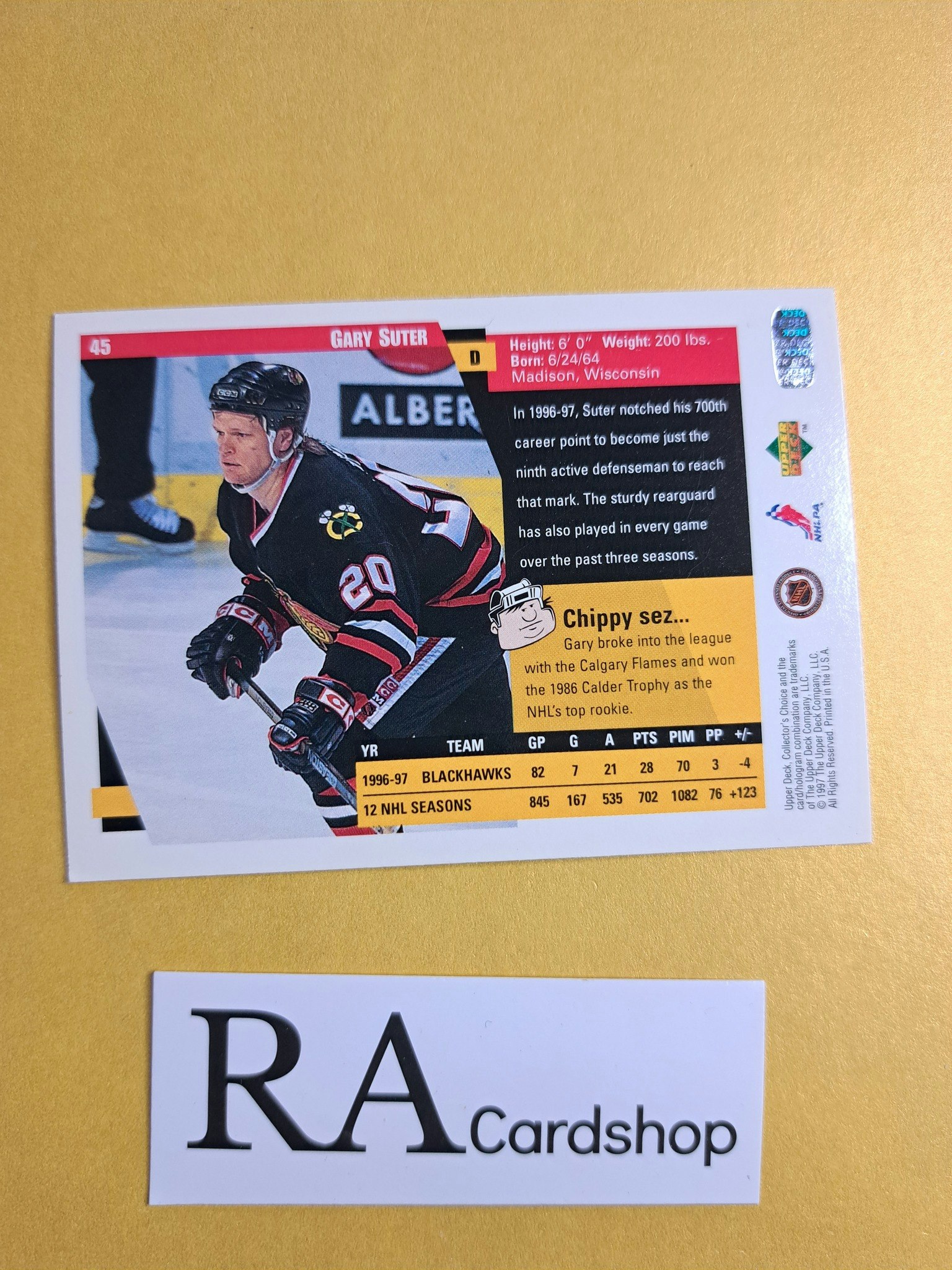 Gary Suter 97-98 Upper Deck Collectors Choice #45 NHL Hockey