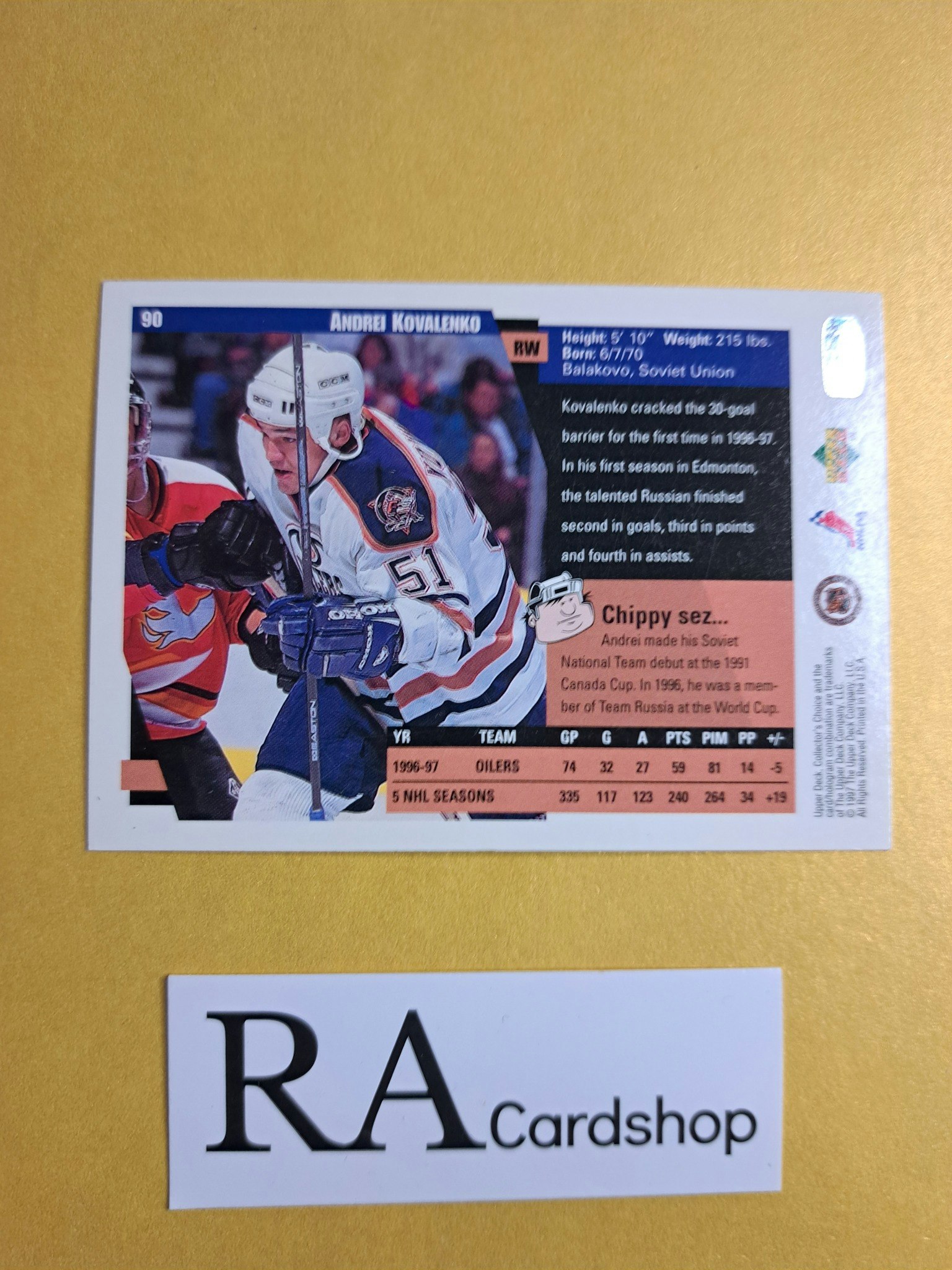 Andrei Kovalenko 97-98 Upper Deck Collectors Choice #90 NHL Hockey
