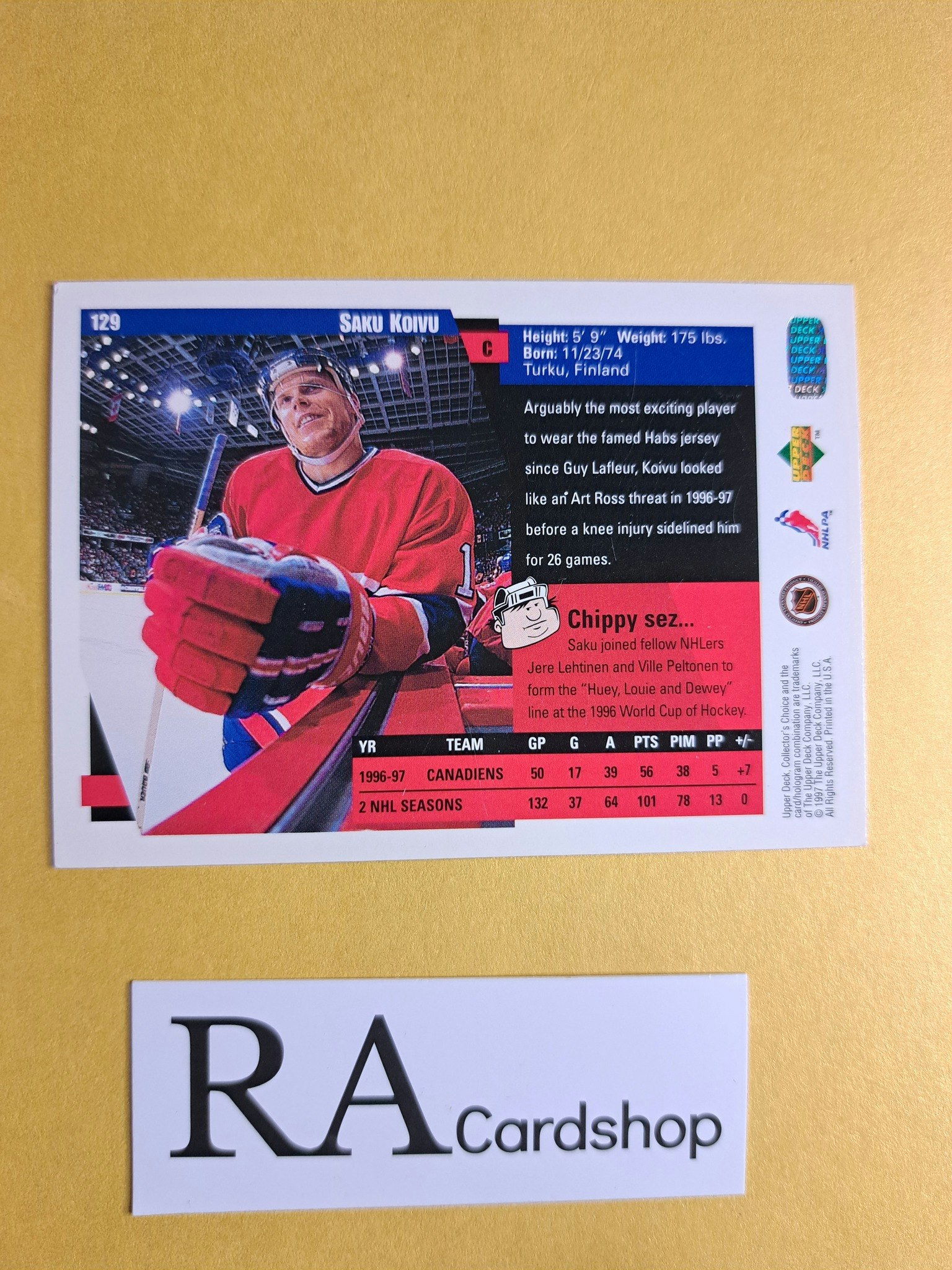 Vincent Damphousse 97-98 Upper Deck Collectors Choice #130 NHL Hockey
