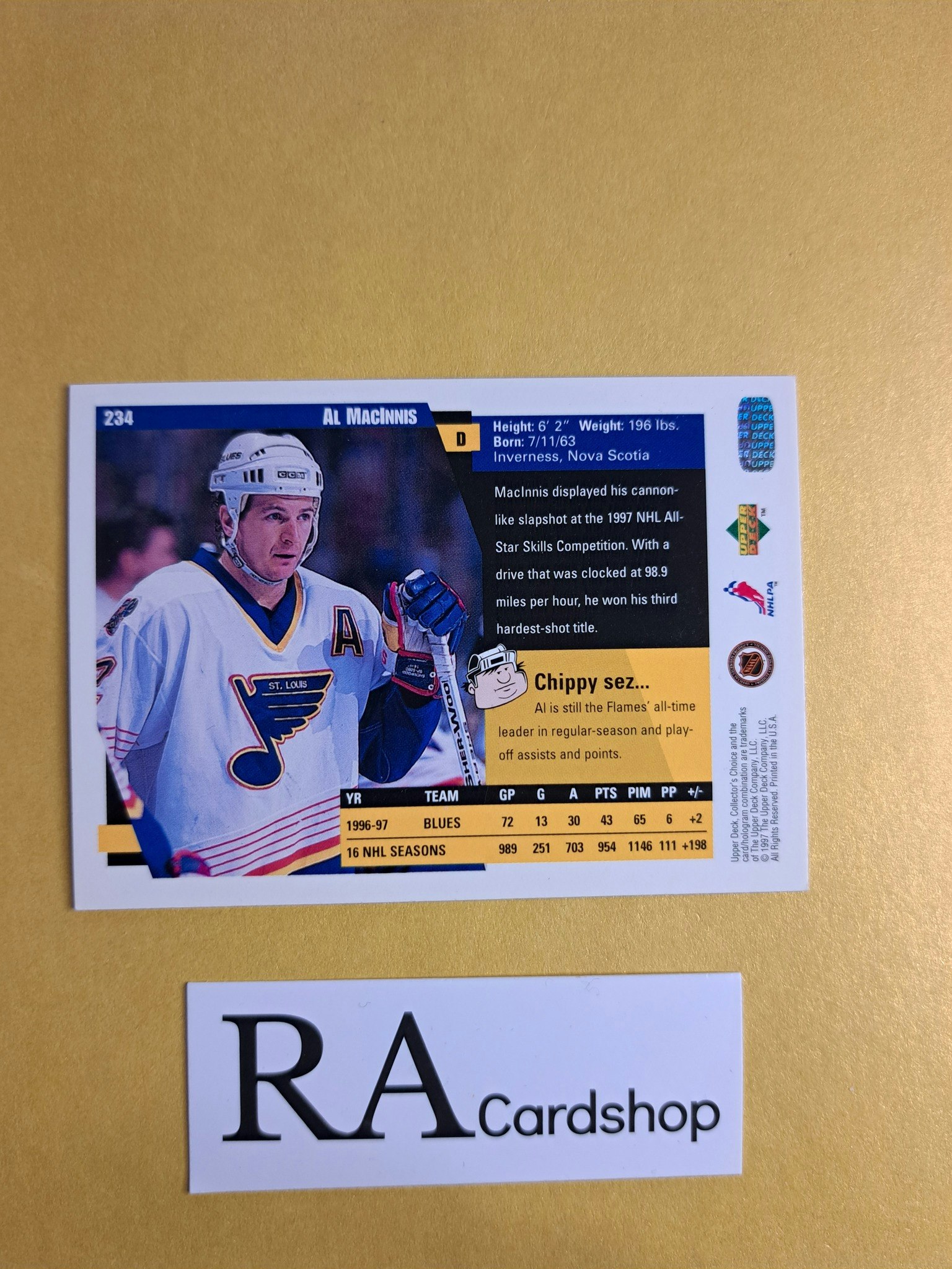 Al MacInnis 97-98 Upper Deck Collectors Choice #234 NHL Hockey