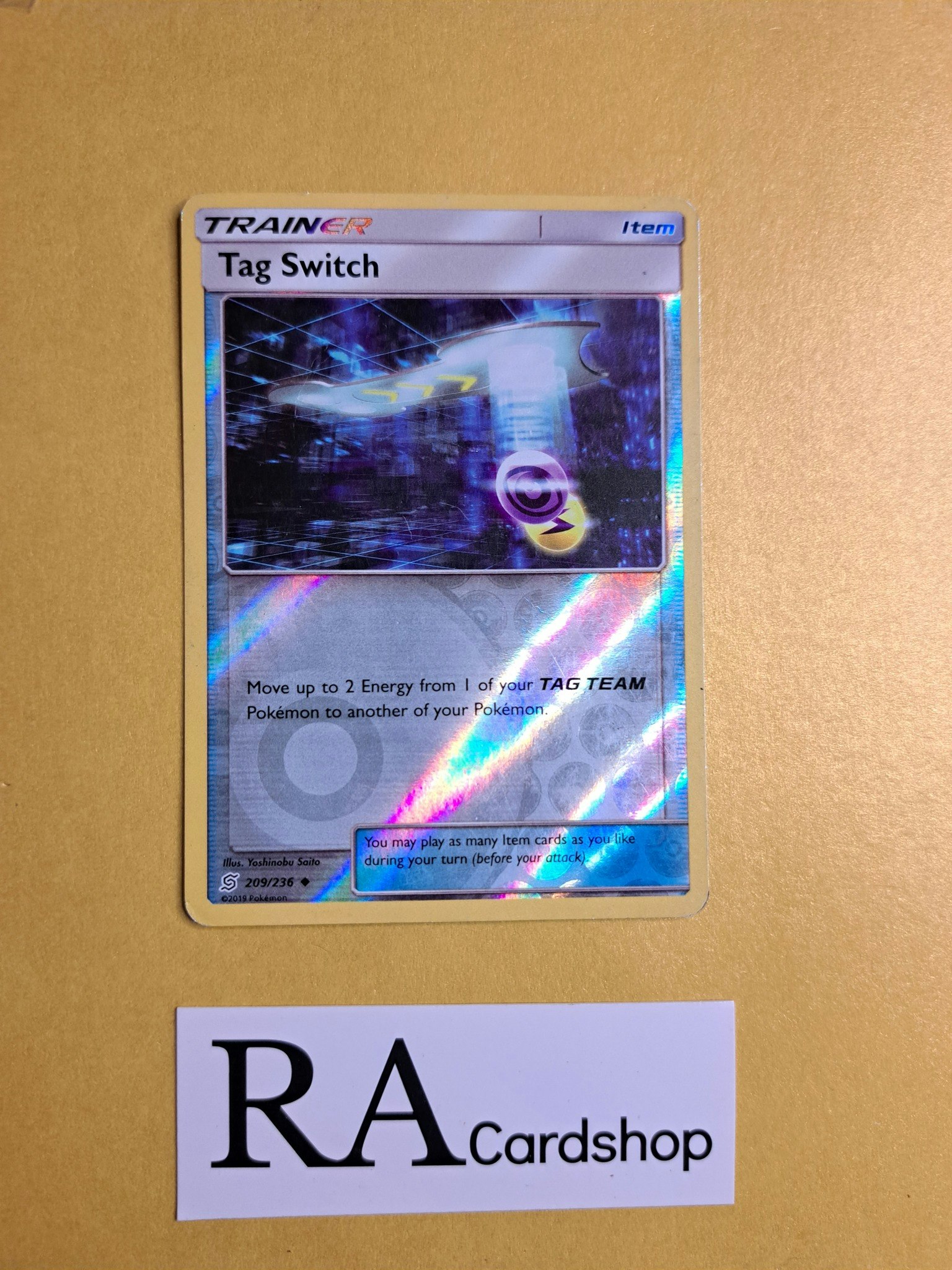Tag Switch Reverse Holo Uncommon 209/236 Unified Minds Pokemon
