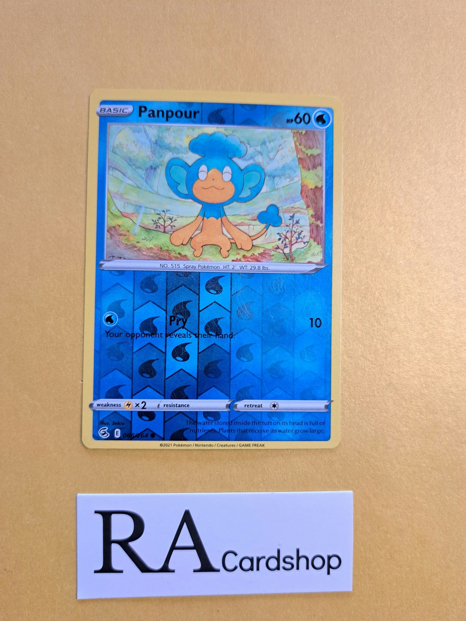 Panpour Reverse Holo Common 068/264 Fusion Strike Pokemon