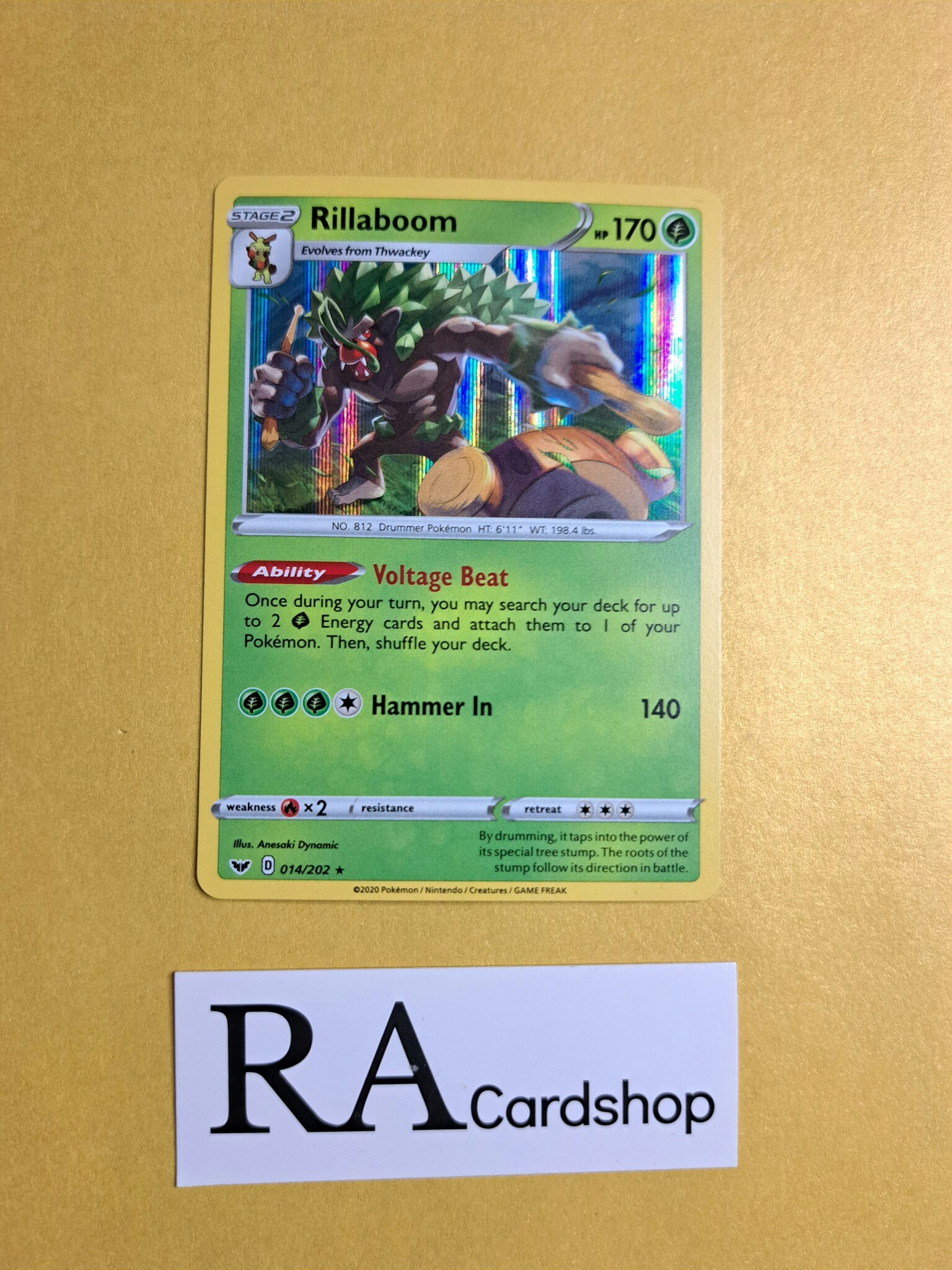 Rillaboom Holo Rare 014/202 Sword & Shield Pokemon