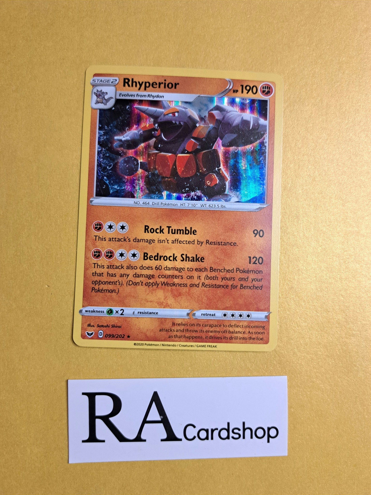 Rhyperior Holo Rare 099/202 Sword & Shield Pokemon