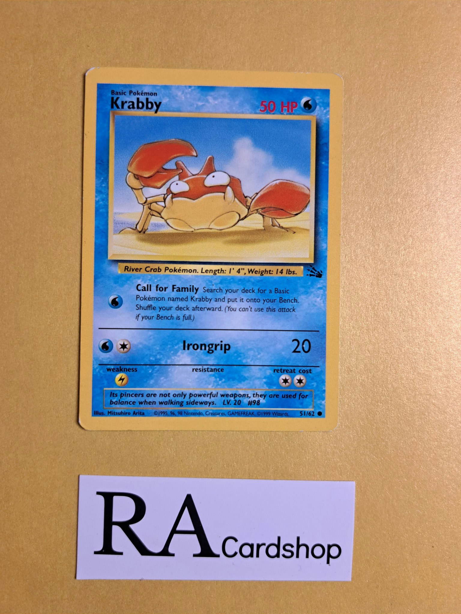 Krabby Common (2) 51/62 Fossil Pokemon