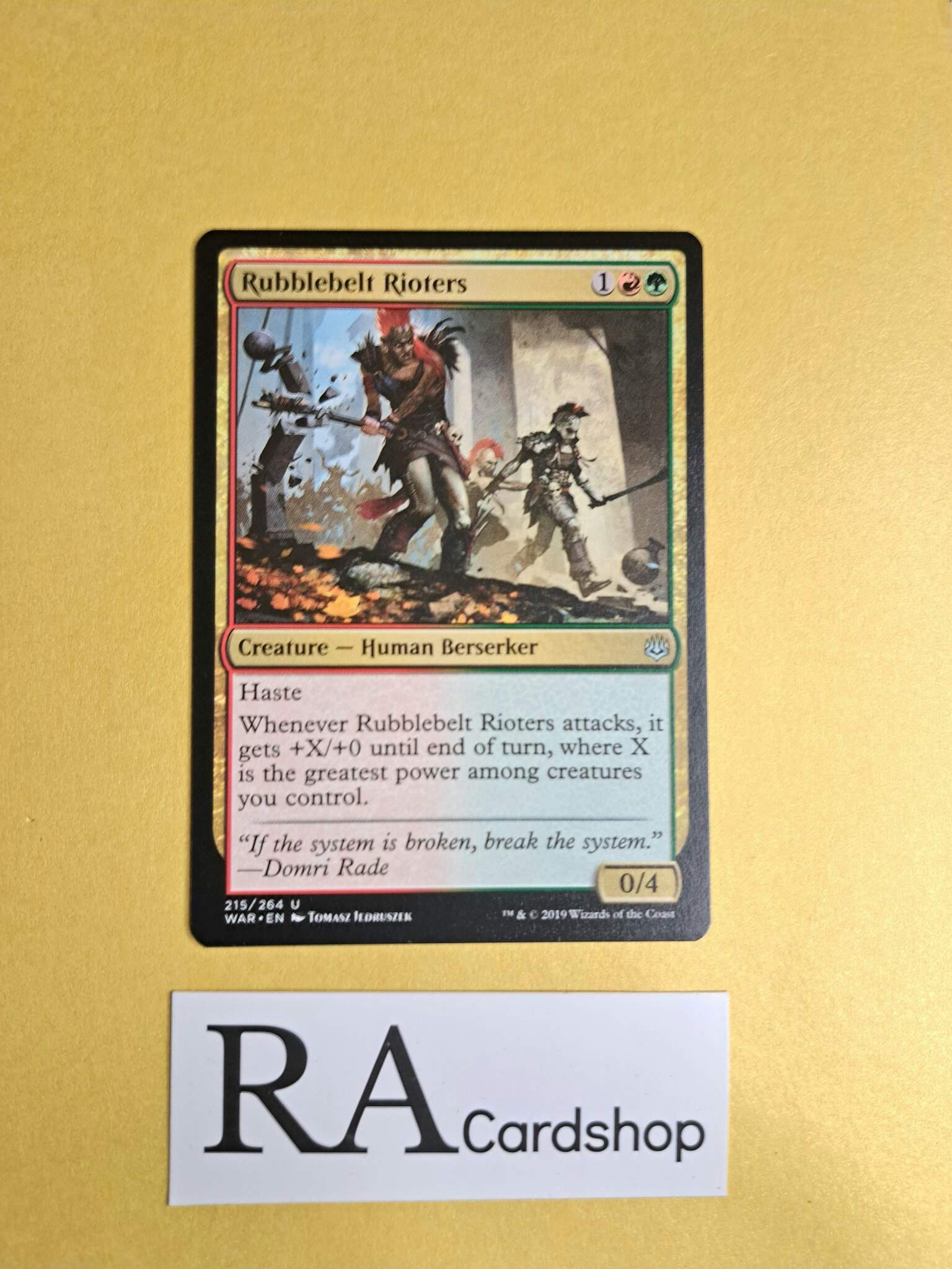Rubblebelt Rioters Uncommon 215/264 War of the Spark (WAR) Magic the Gathering