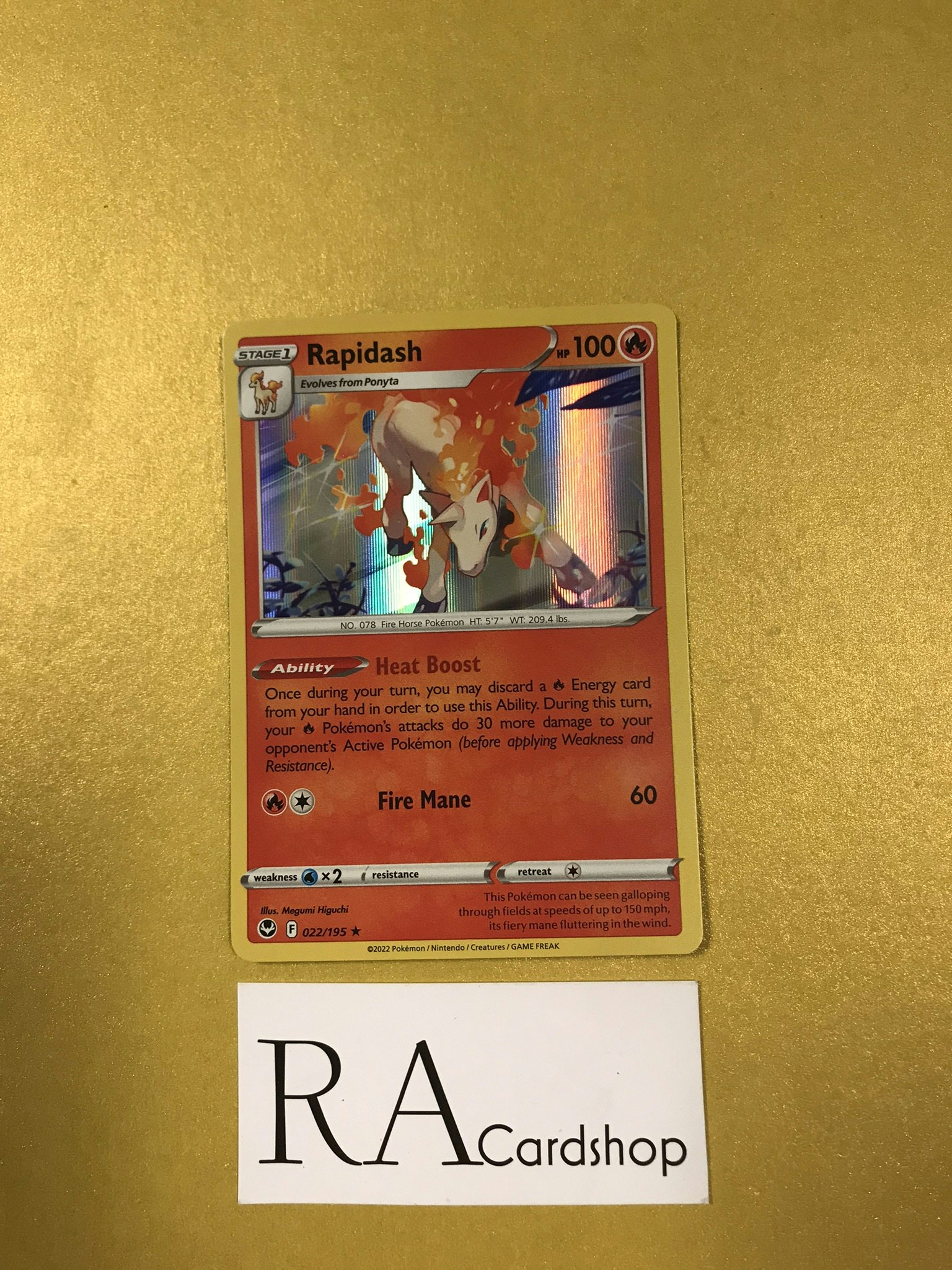 Rapidash Holo Rare 022/195 Silver Tempest Pokemon