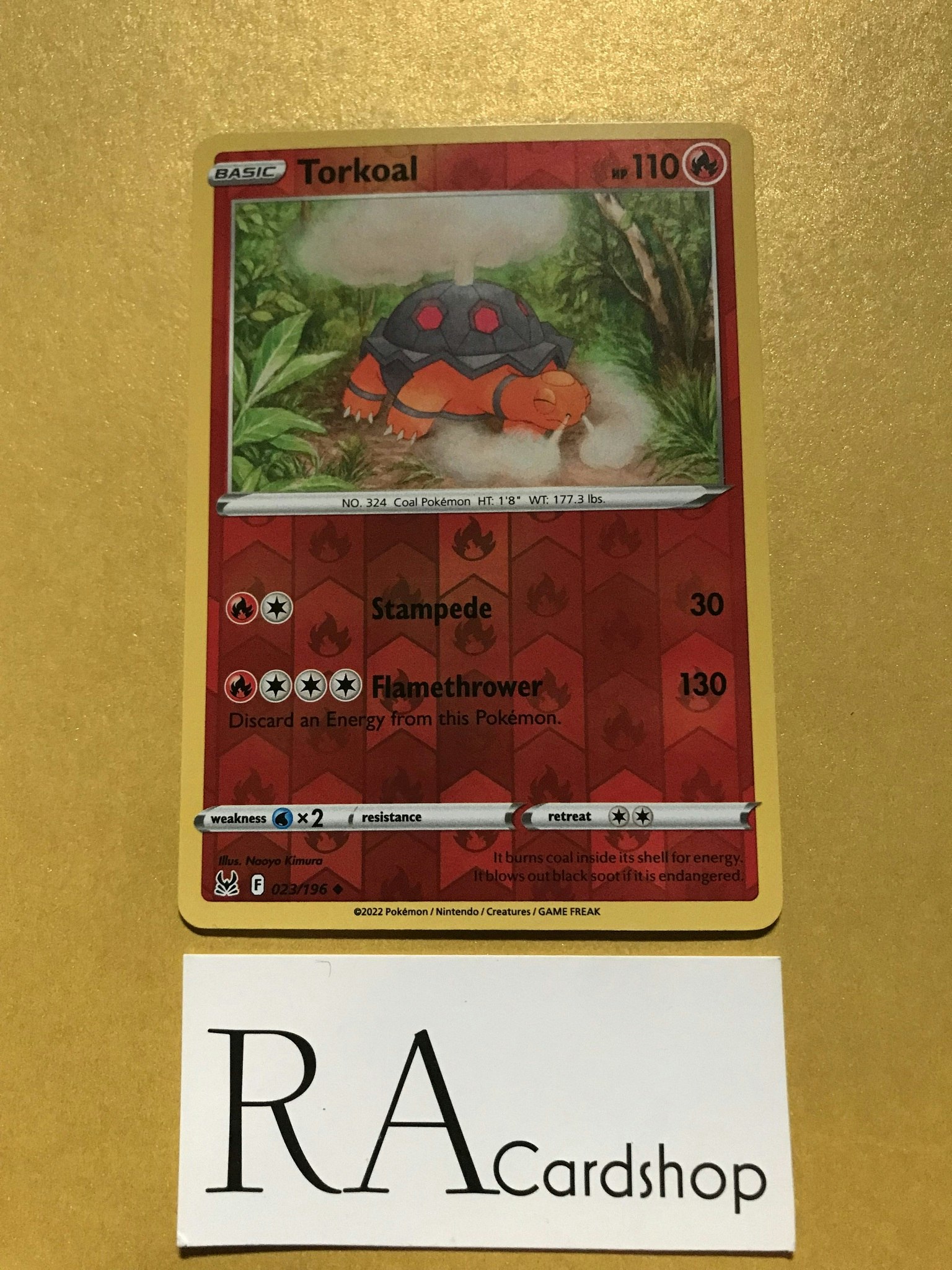 Torkoal Reverse Holo Uncommon 023/196 Lost Origin Pokémon
