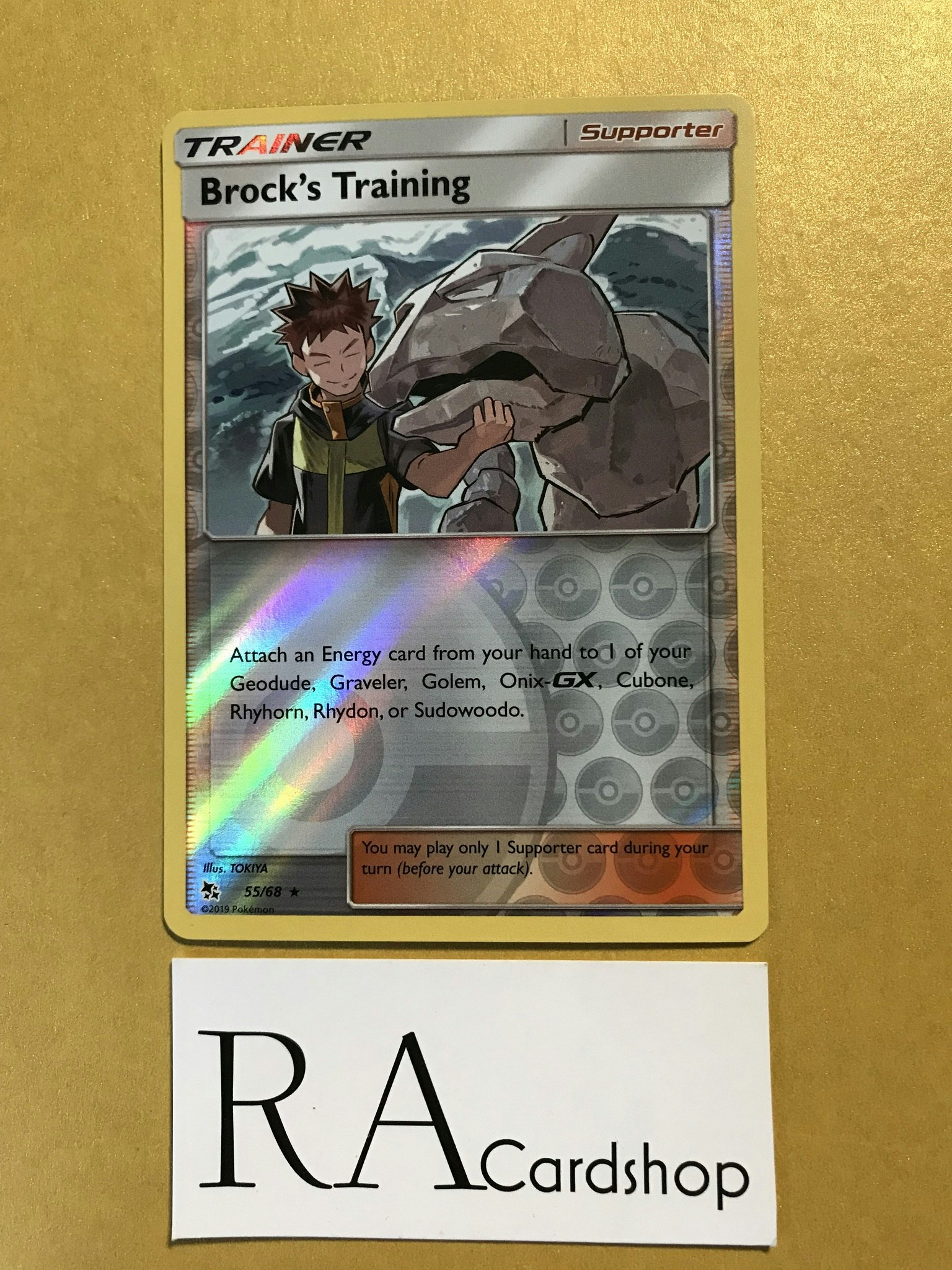 Brocks Training Reverse Holo Rare 55/68 Hidden Fates Pokemon