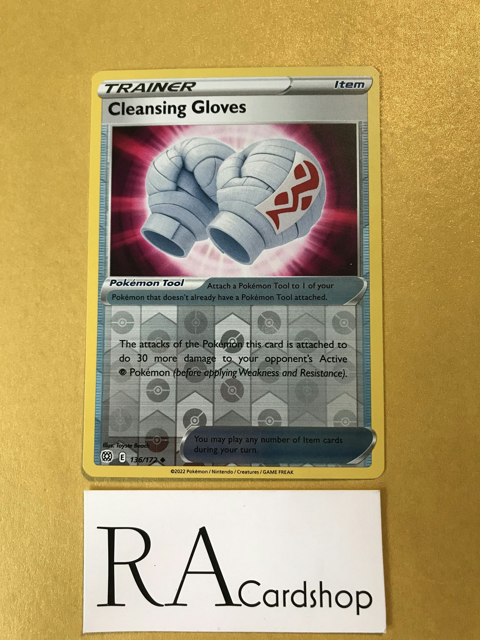 Cleansing Gloves Reverse Holo Uncommon 136/172 Brilliant Stars Pokemon