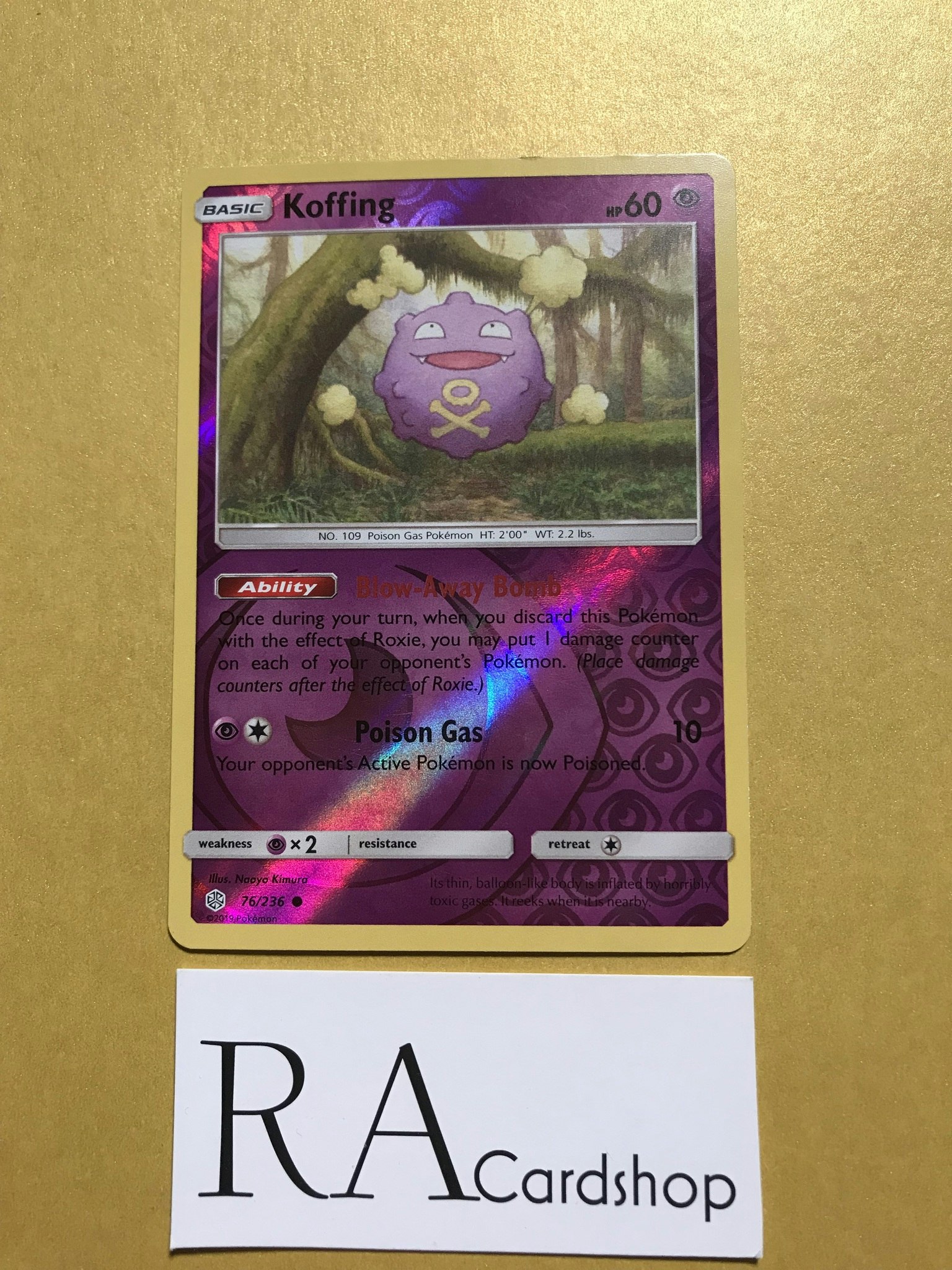 Koffing Reverse Holo Common 76/236 Cosmic Eclipse Pokémon