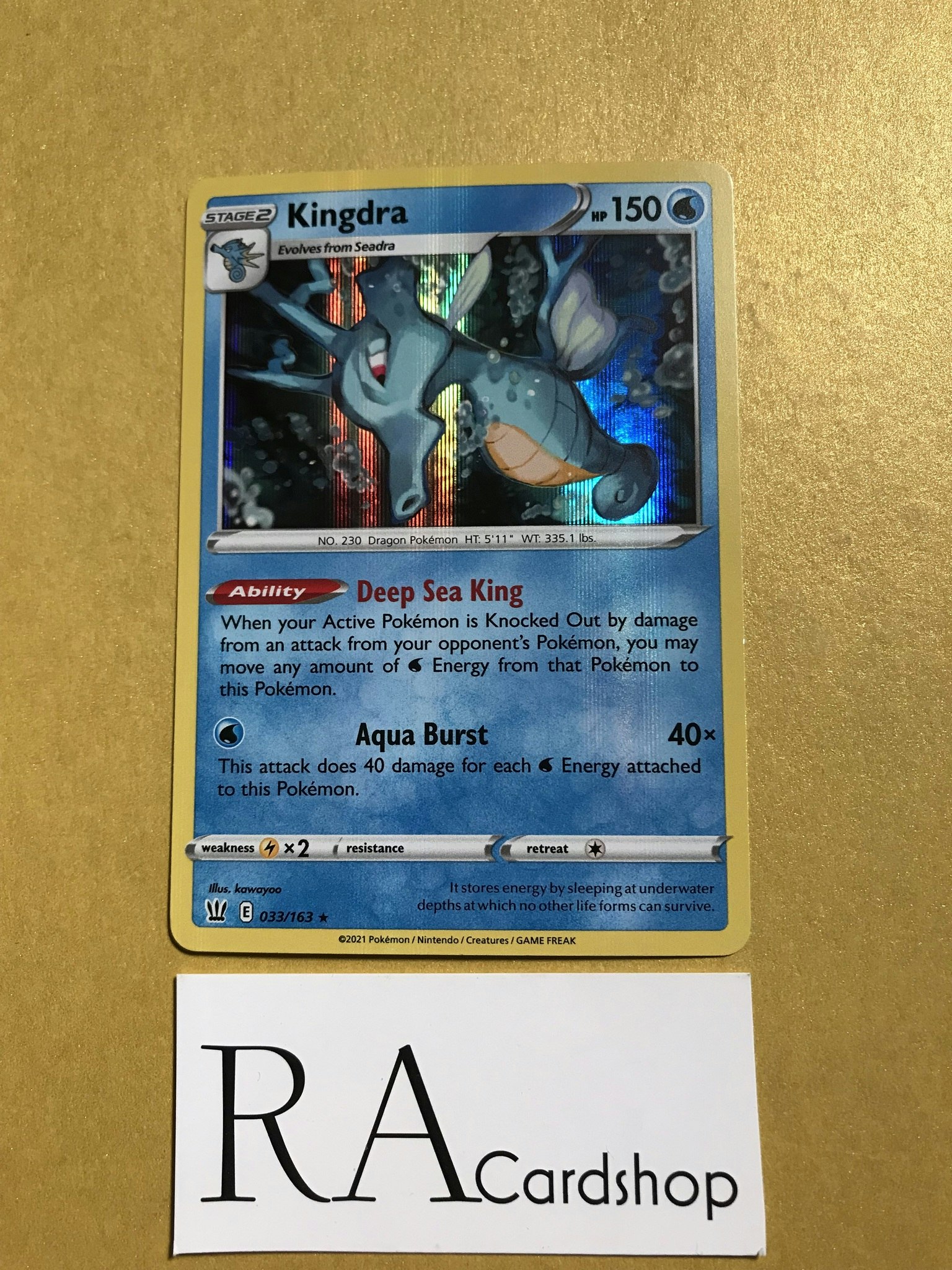 Kingdra Holo Rare 033/163 Battle Styles Pokemon