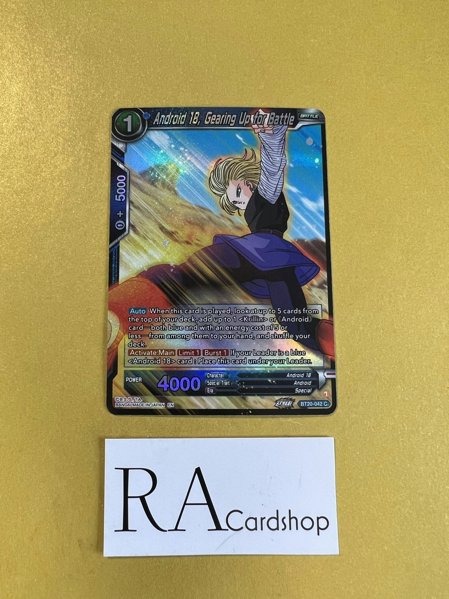 Android 18 Gearing Up For Battle Reverse Holo BT20-042 Common Power Absorbed