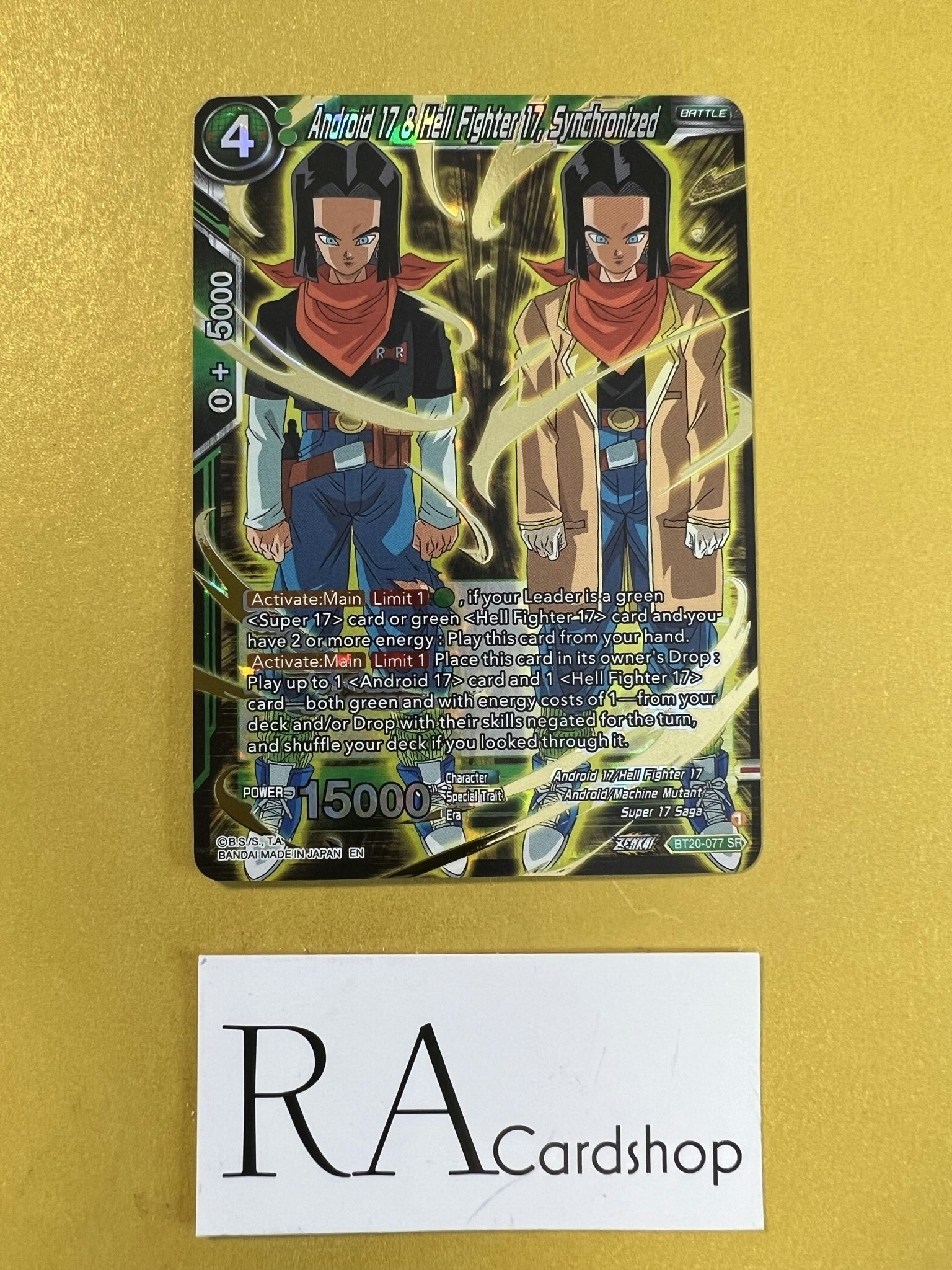 Android 17 & Hell Fighter 17 Synchronized  Holo Super Rare BT20-077 Power Absorbed