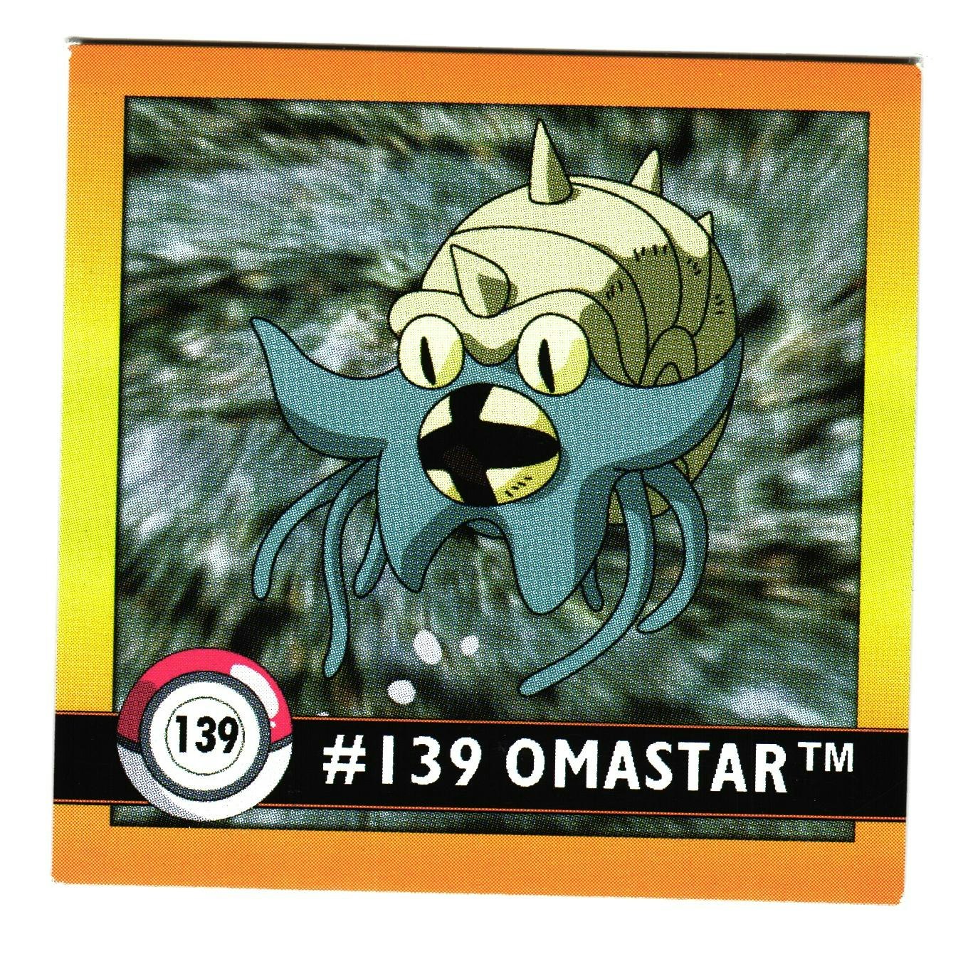 Omastar #139 Stickers 1999 Series 1 Pokemon