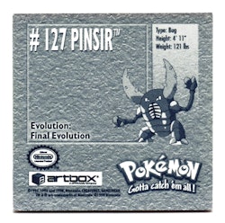 Pinsir #127 Stickers 1999 Series 1 Pokemon
