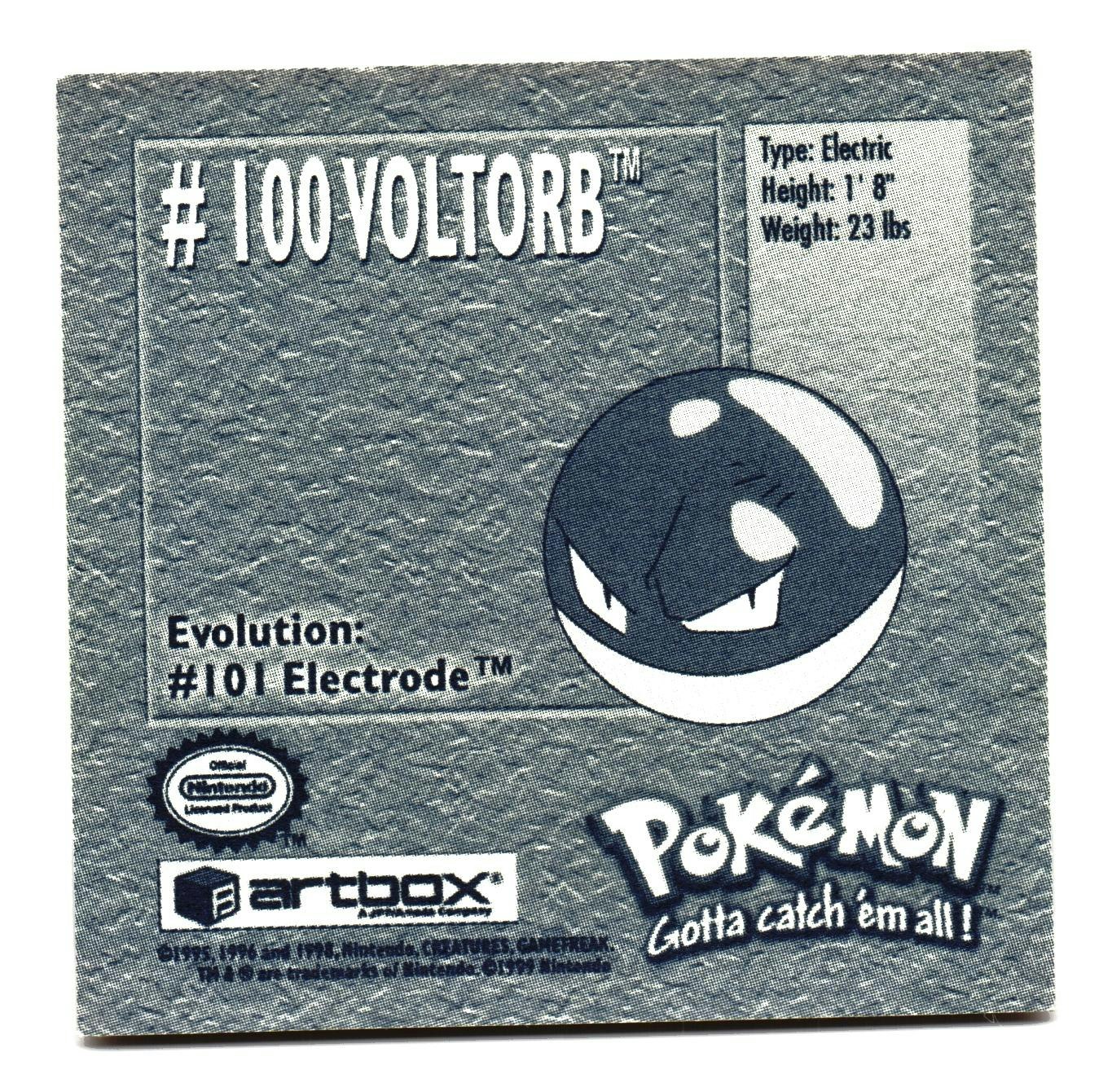Voltorb #100 Stickers 1999 Series 1 Pokemon