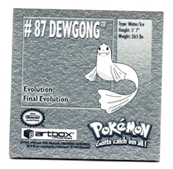 Dewgong #87 Stickers 1999 Series 1 Pokemon