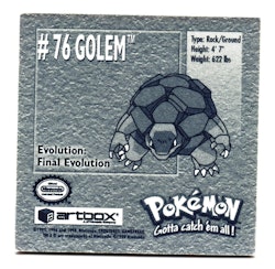 Golem #76 Stickers 1999 Series 1 Pokemon