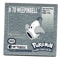 Weepinbell #70 Stickers 1999 Series 1 Pokemon