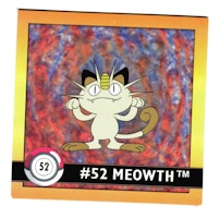 Meowth #52 Stickers 1999 Series 1 Pokemon