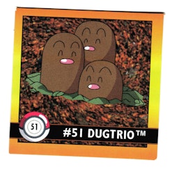 Dugtrio #51 Stickers 1999 Series 1 Pokemon