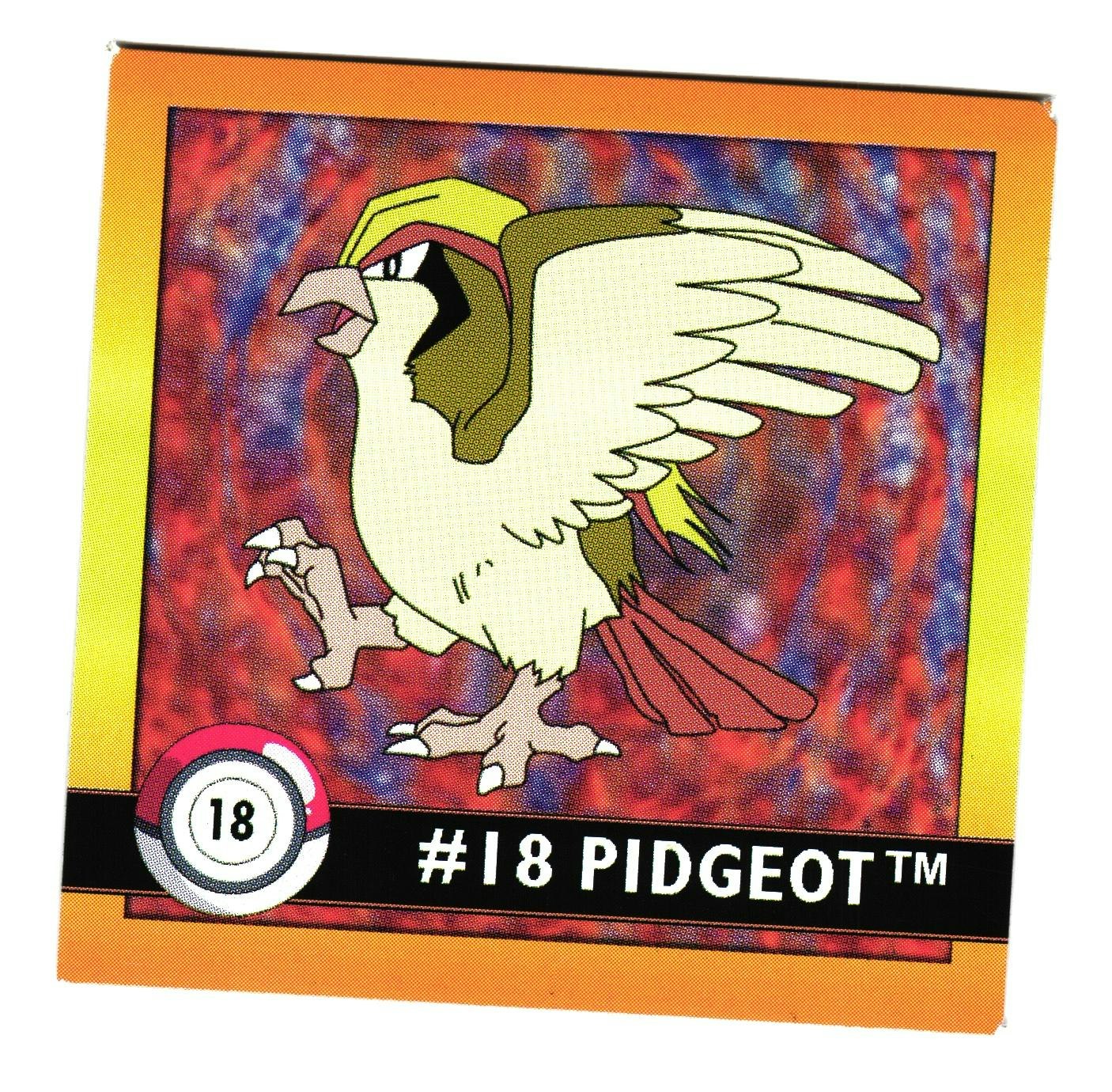 Pidgeot #18 Stickers 1999 Series 1 Pokemon
