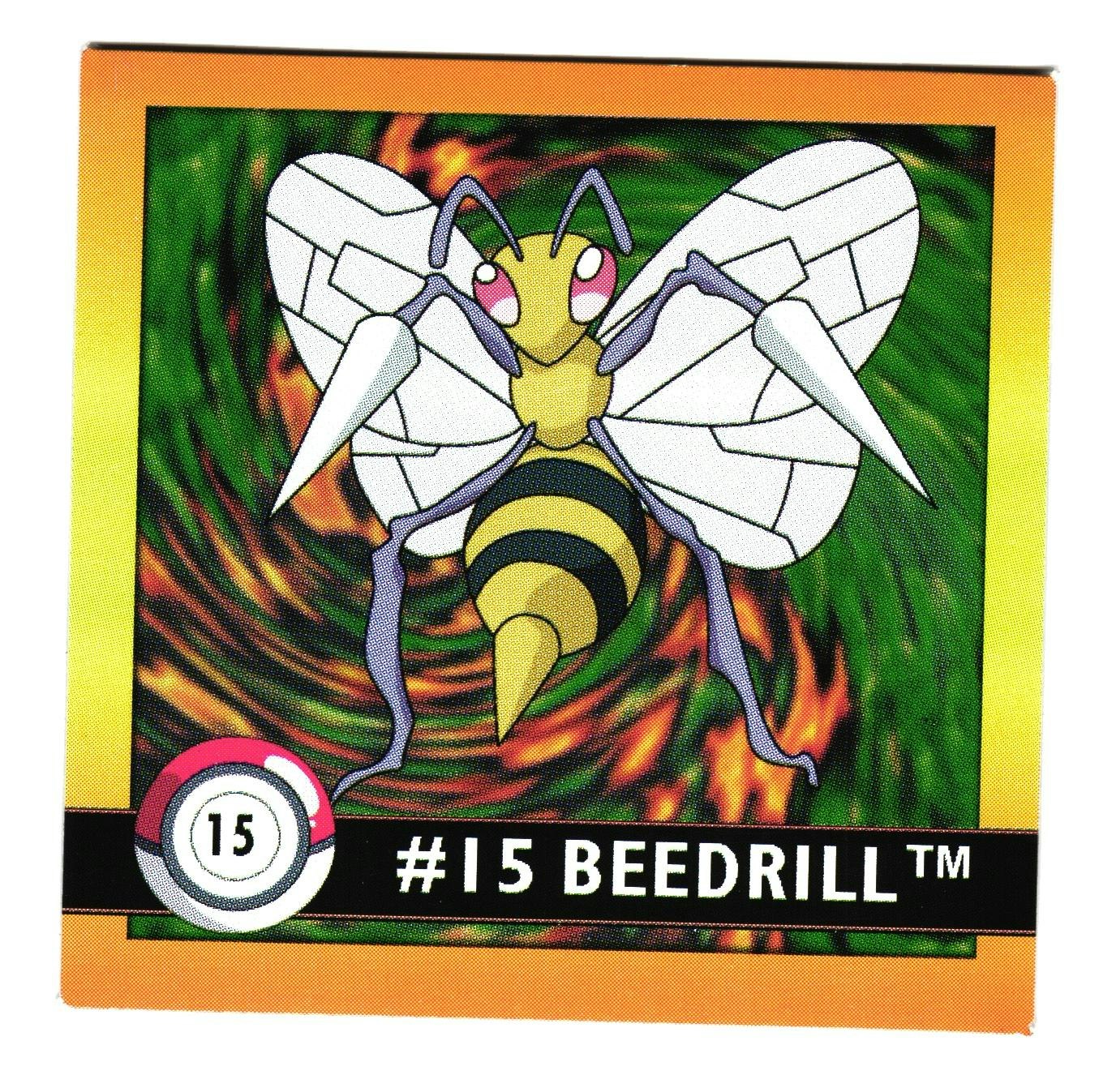 Beedrill #15 Stickers 1999 Series 1 Pokemon