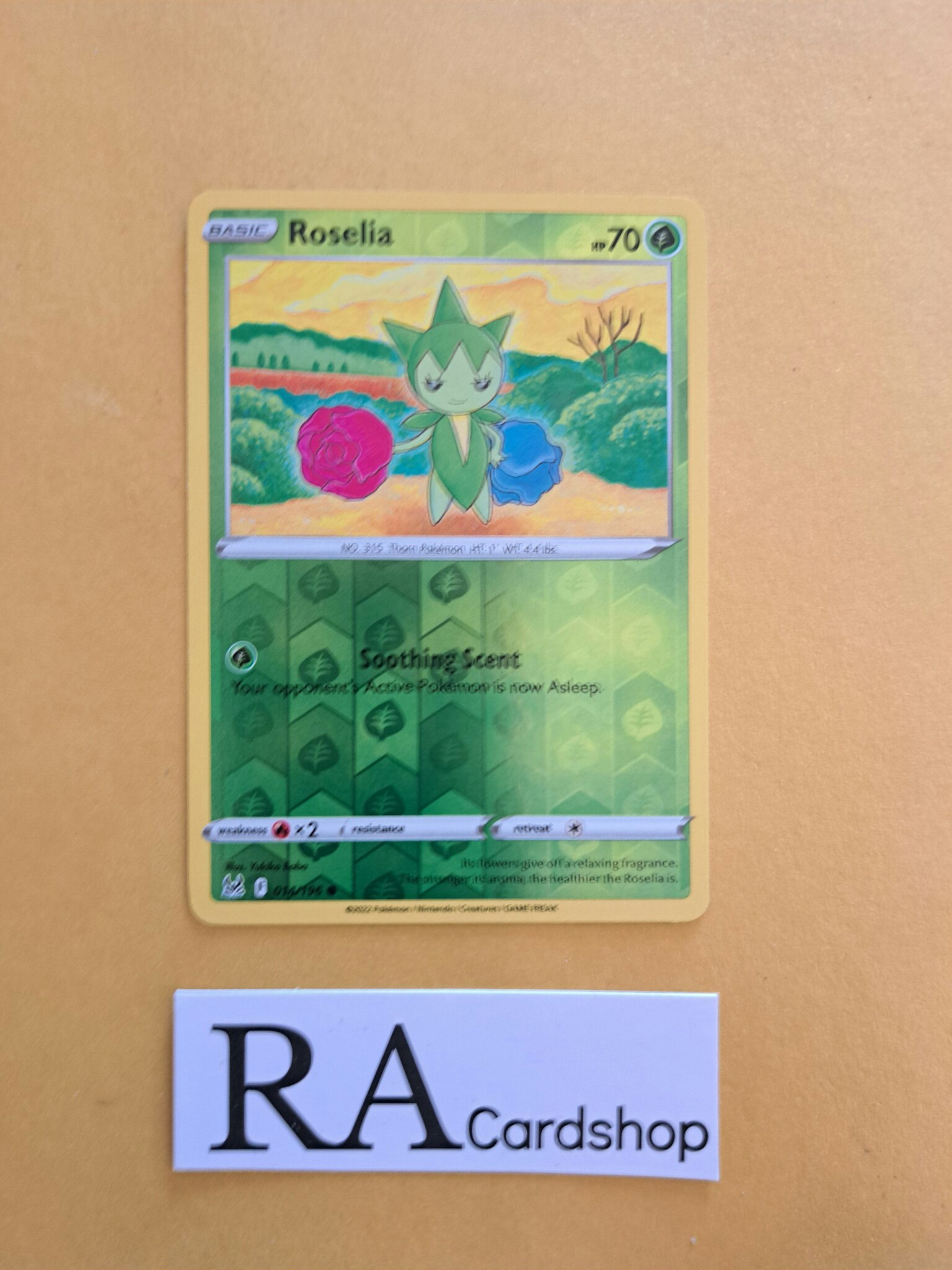 Roselia Reverse Holo Common 014/196 Lost Origin Pokemon
