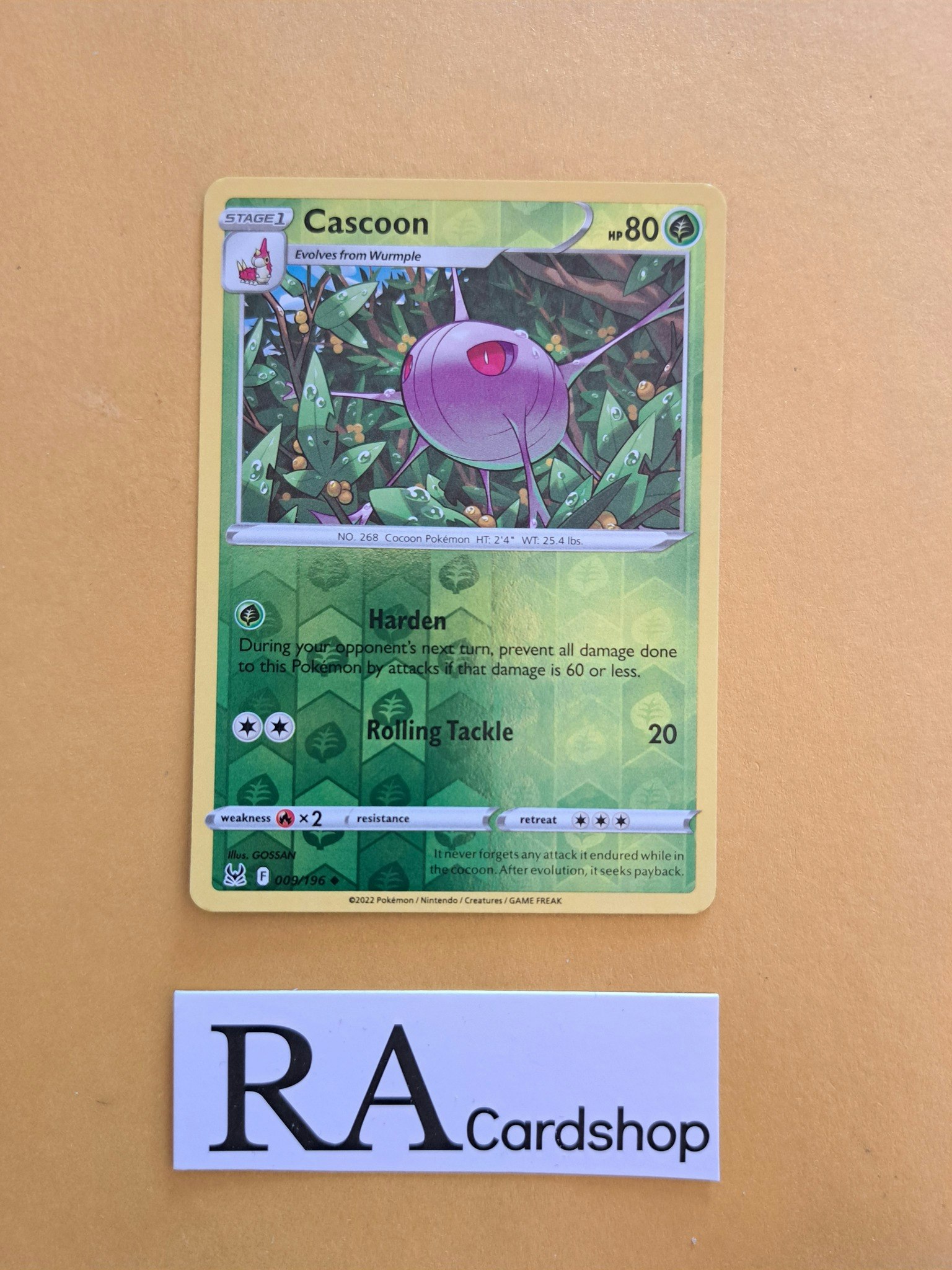 Cascoon Reverse Holo Uncommon 009/196 Lost Origin Pokemon