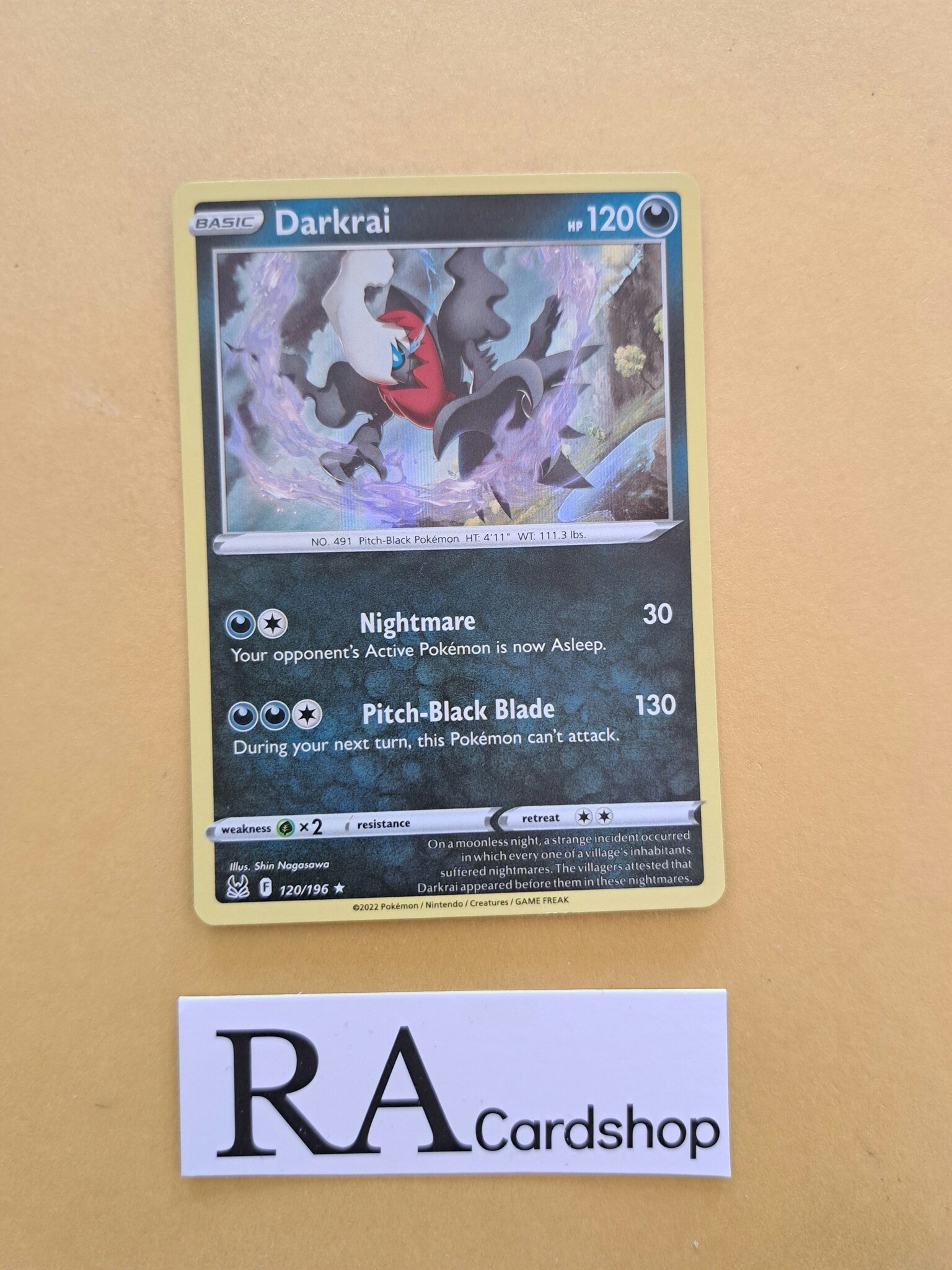 Darkrai Holo Rare 120/196 Lost Origin Pokemon
