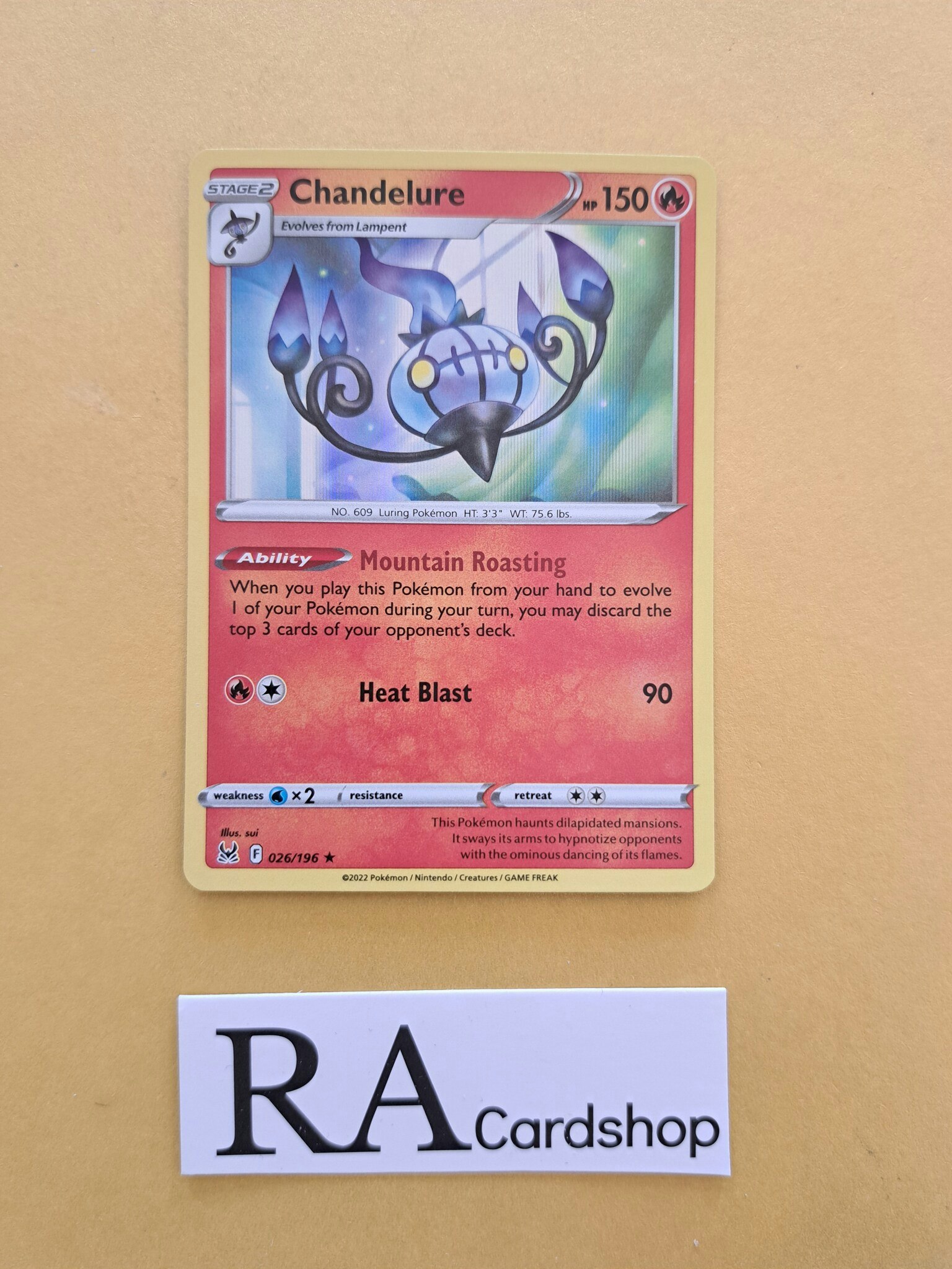 Chandelure Holo Rare 026/196 Lost Origin Pokemon