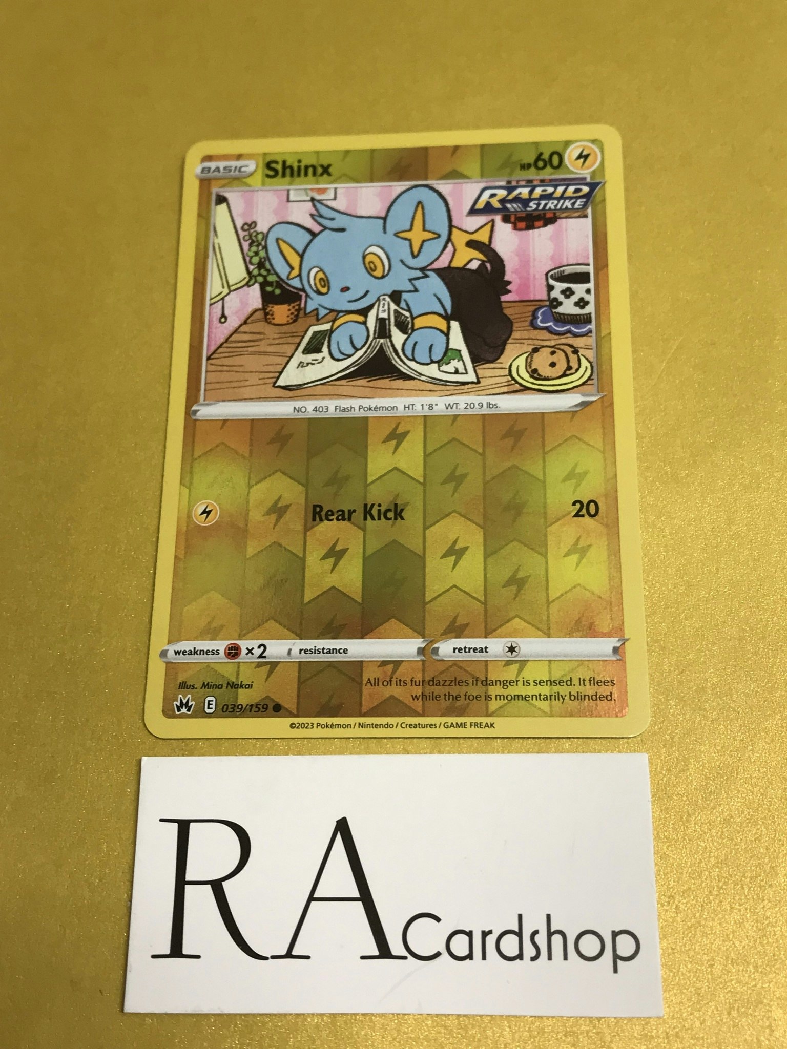 Shinx Reverse Holo Common 039/159 Crown Zenith Pokemon