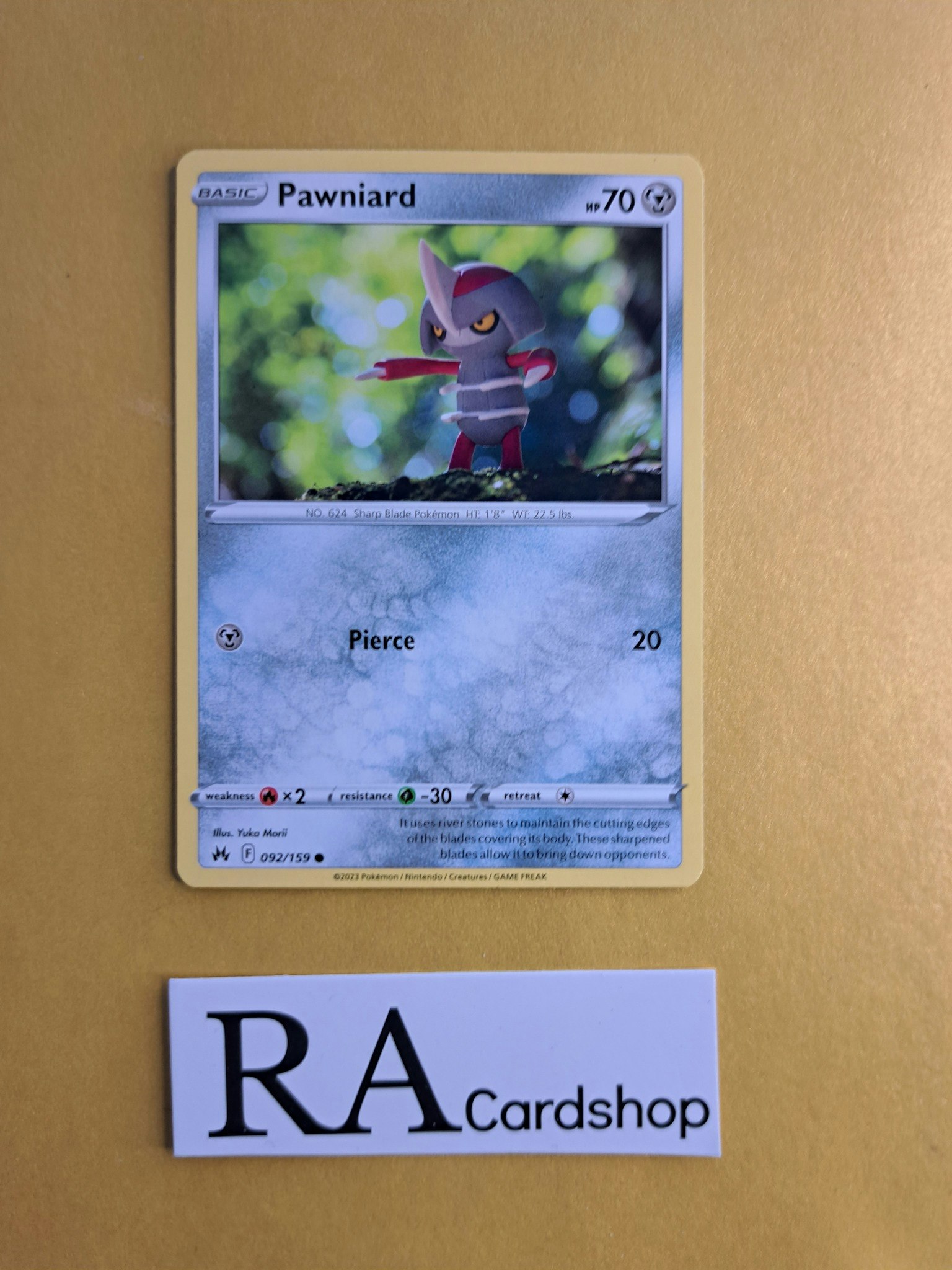 Pawniard Common 092/159 Crown Zenith Pokemon