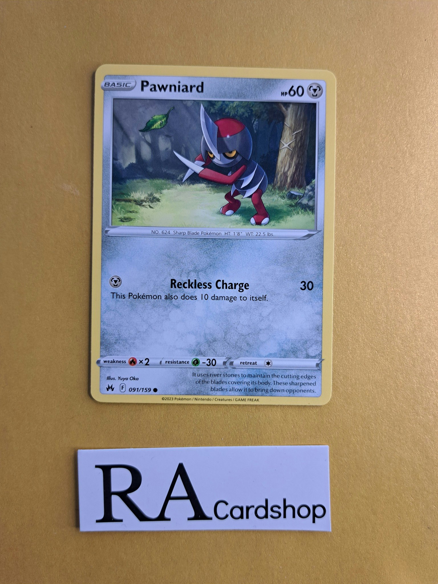 Pawniard Common 091/159 Crown Zenith Pokemon