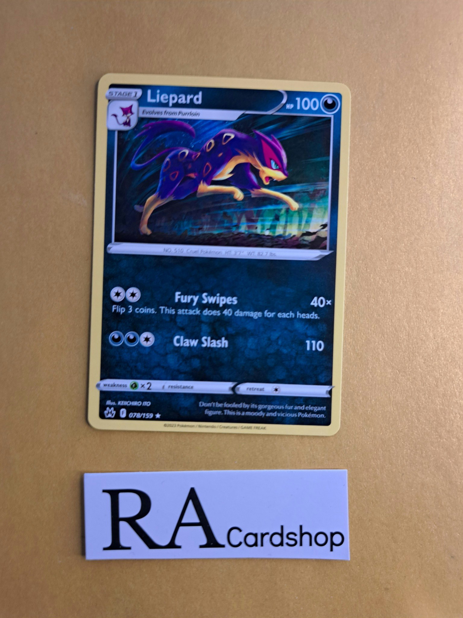 Liepard Rare 078/159 Crown Zenith Pokemon