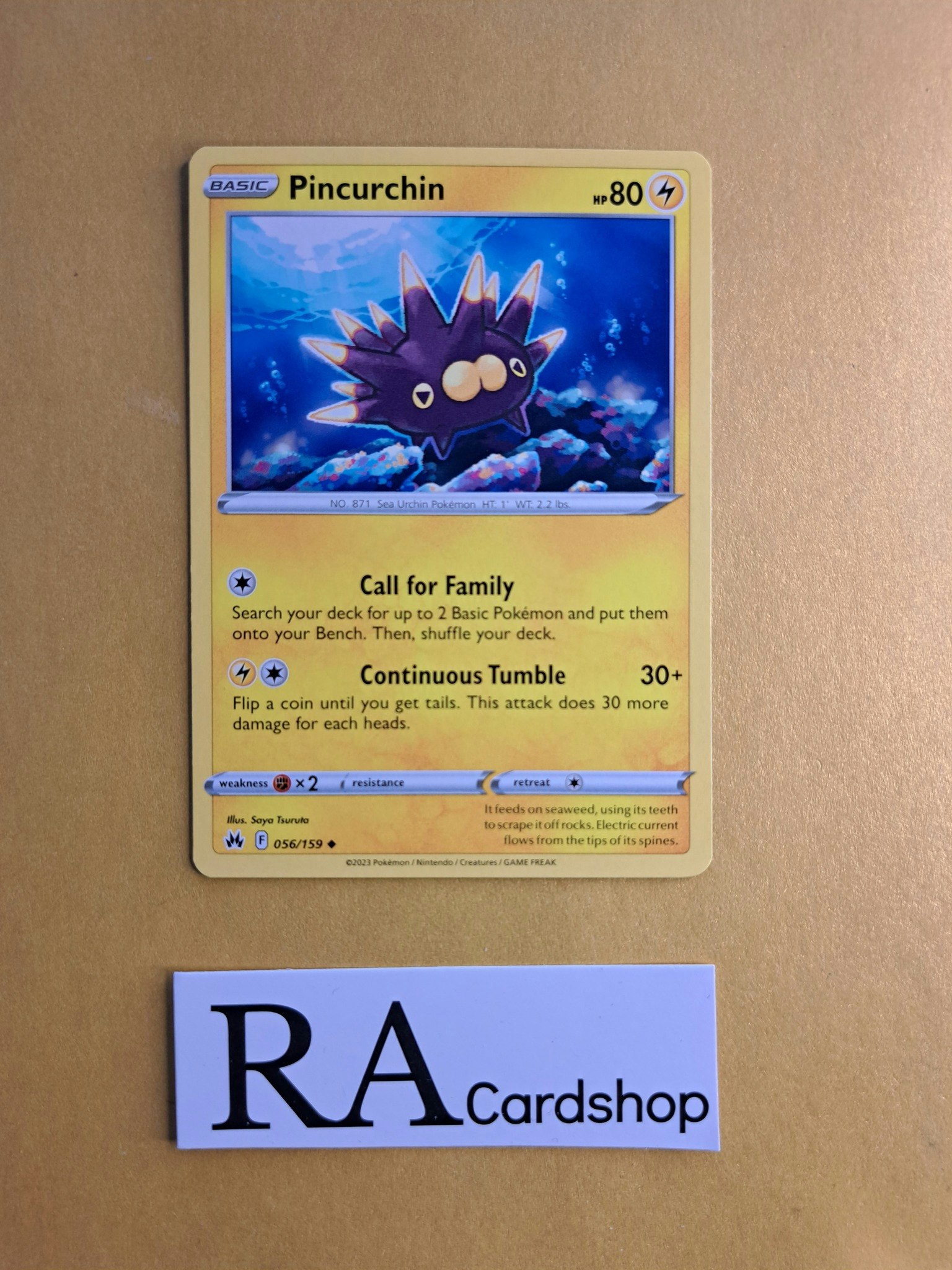 Pincurchin Uncommon 056/159 Crown Zenith Pokemon