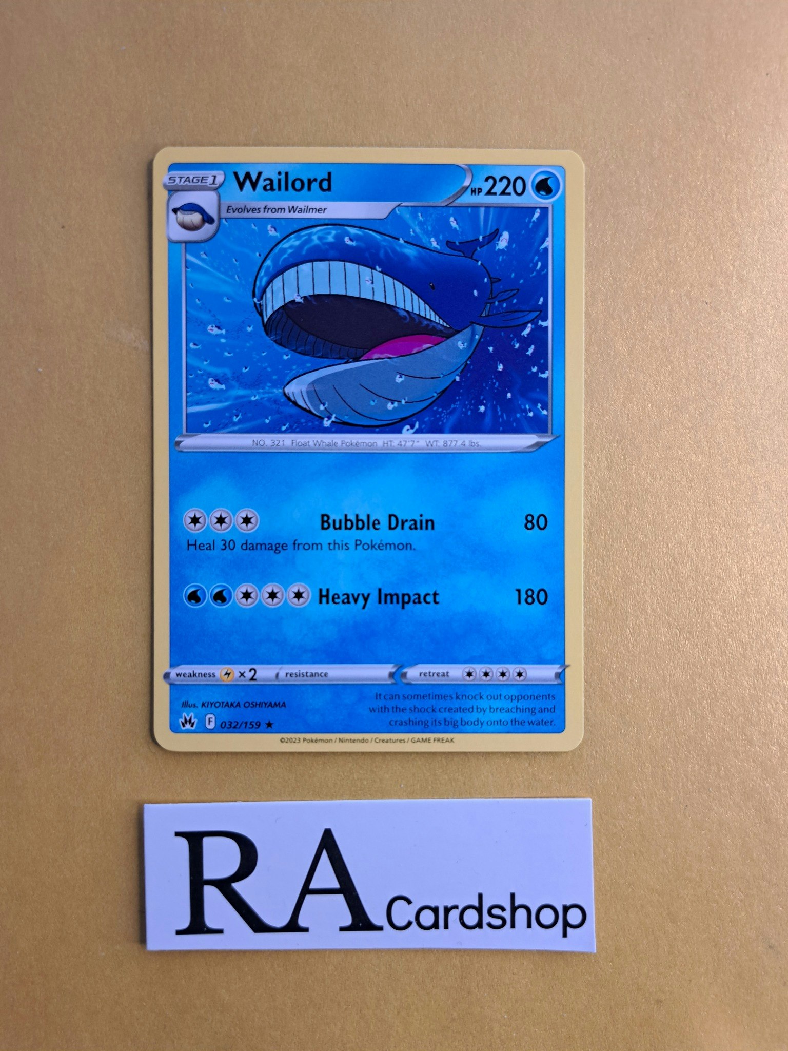 Wailord Rare 032/159 Crown Zenith Pokemon