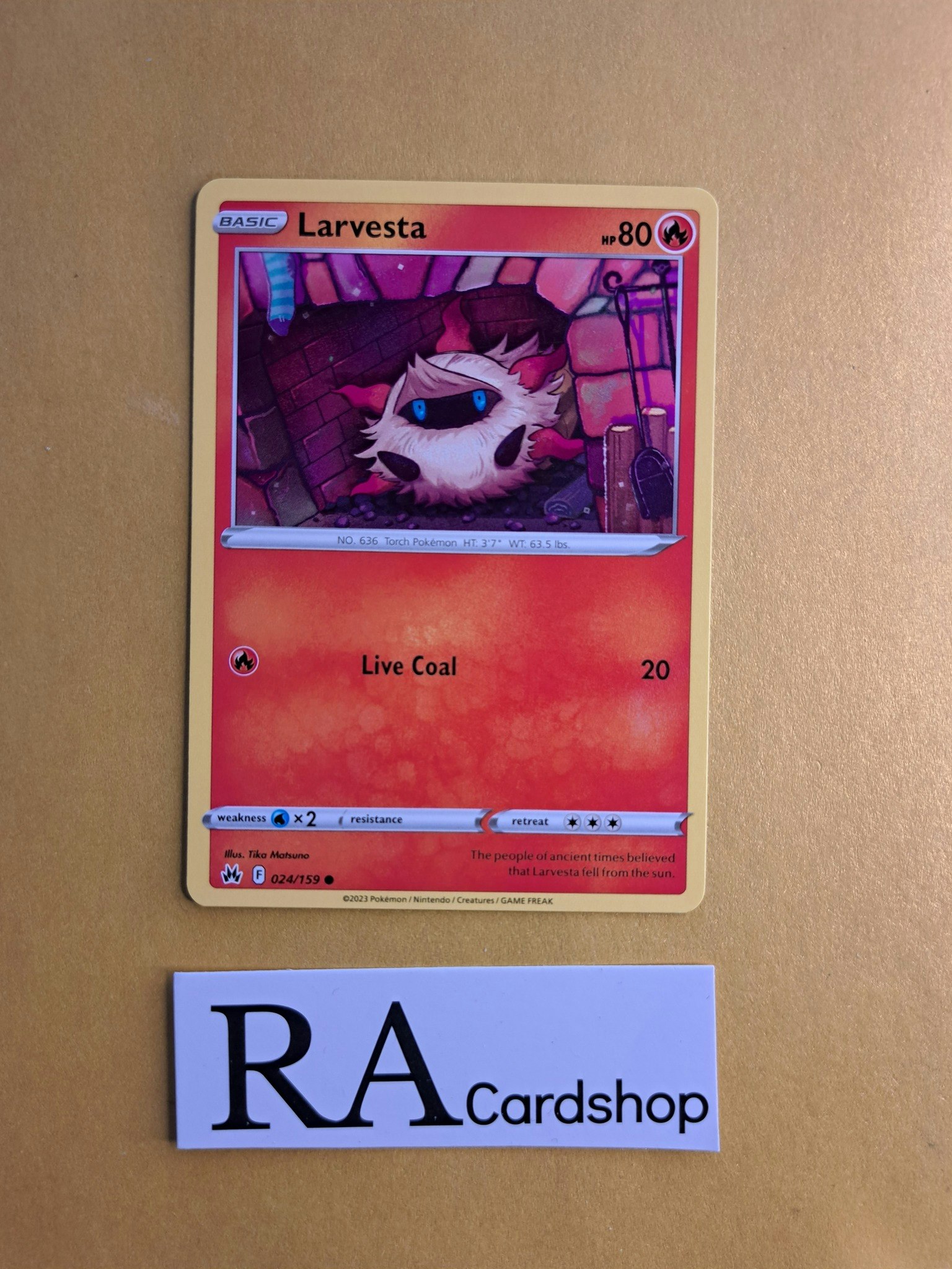 Larvesta Common 024/159 Crown Zenith Pokemon