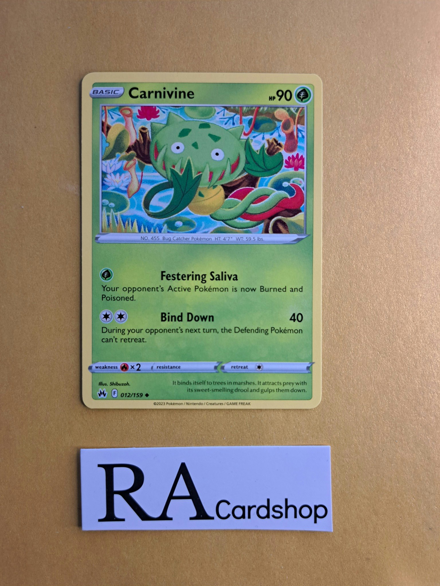 Carnivine Uncommon 012/159 Crown Zenith Pokemon