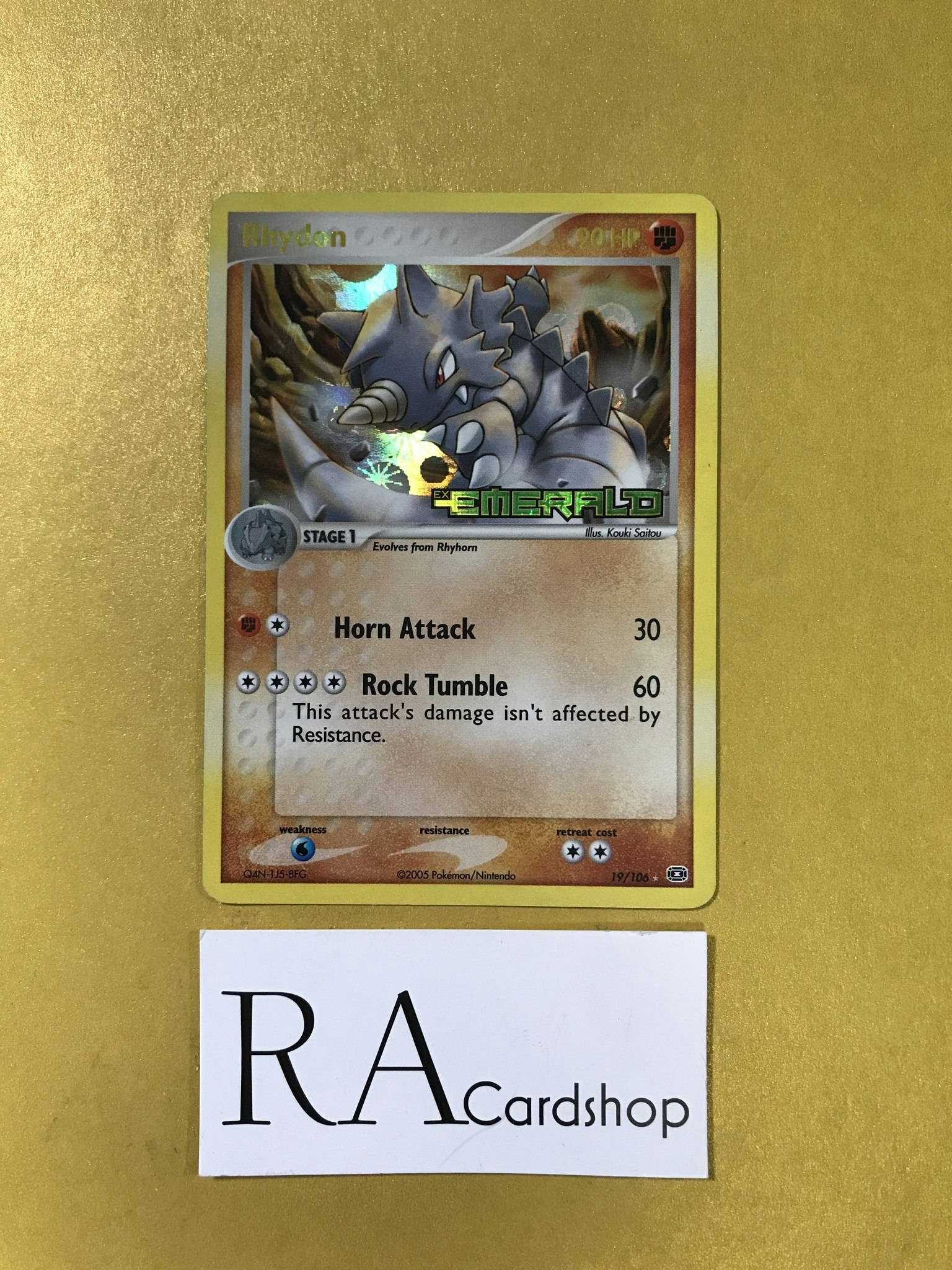 Rhydon Reverse Holo Rare 19/106 EX Emerald Pokemon