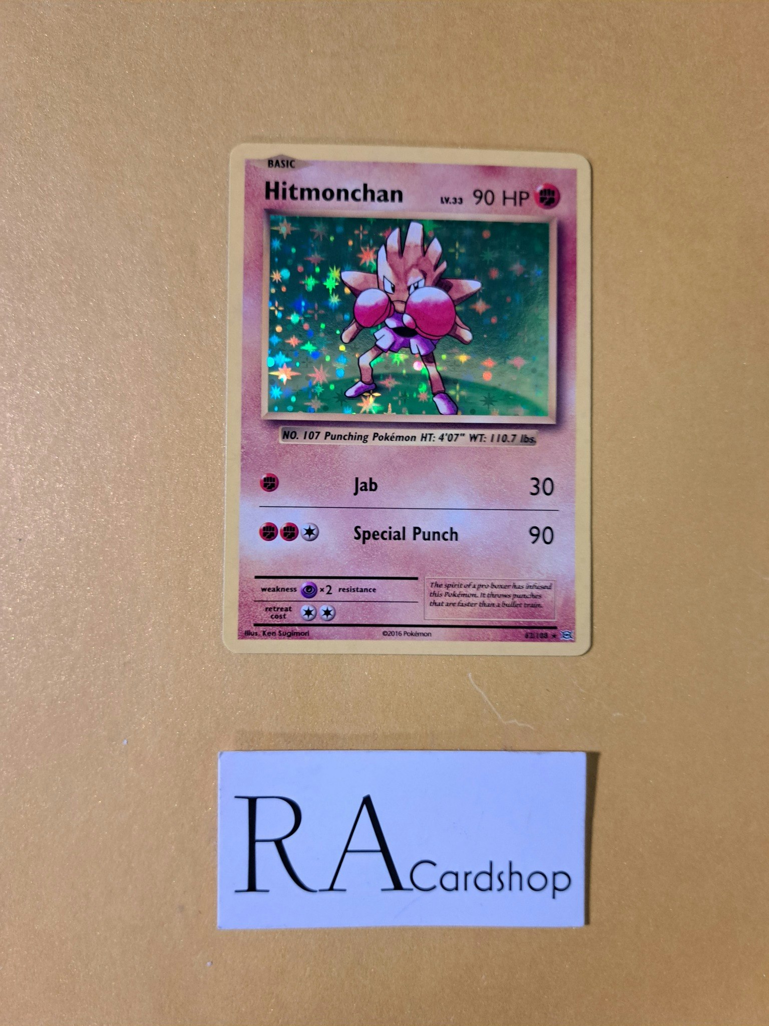 Hitmonchan Holo Rare 62/108 Evolutions Pokemon