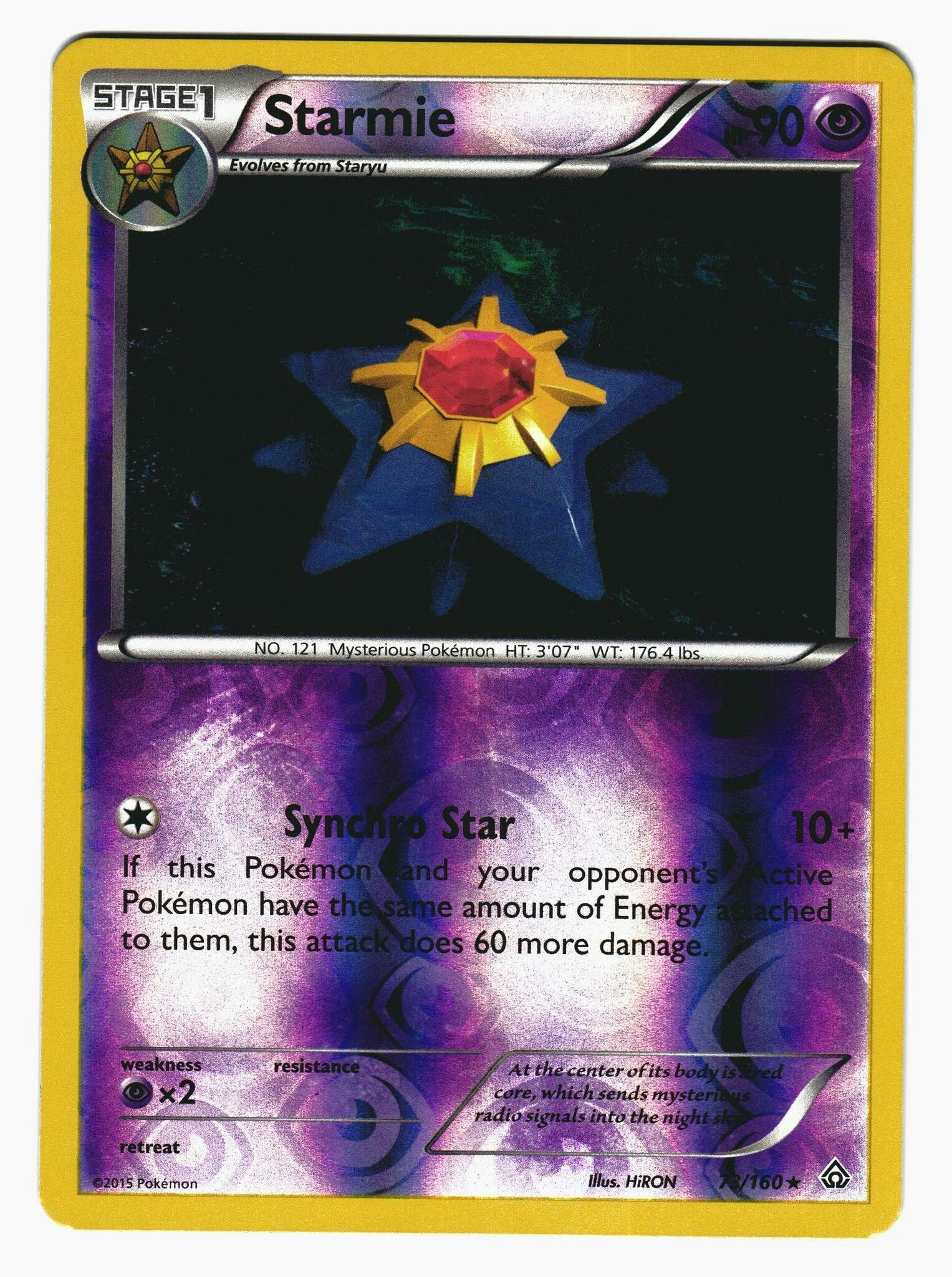 Starmie Reverse Holo Rare 73/160 Primal Clash Pokemon